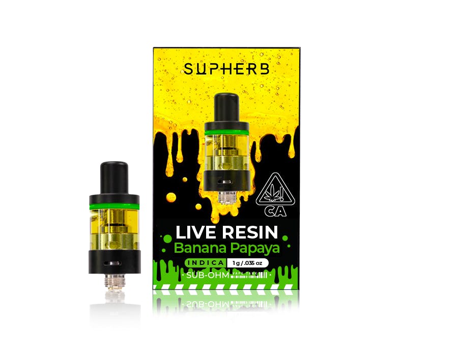 Supherb - Banana Papaya Indica Live Resin Cartridge 1g - image 1