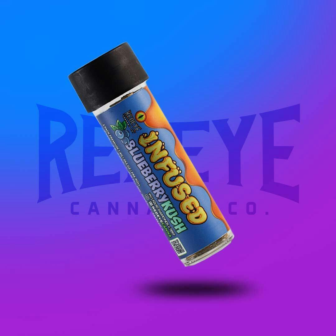 Redeye Cannabis: INFUSED Blueberry Kush Pre-roll 3PK 1.8G - image 1