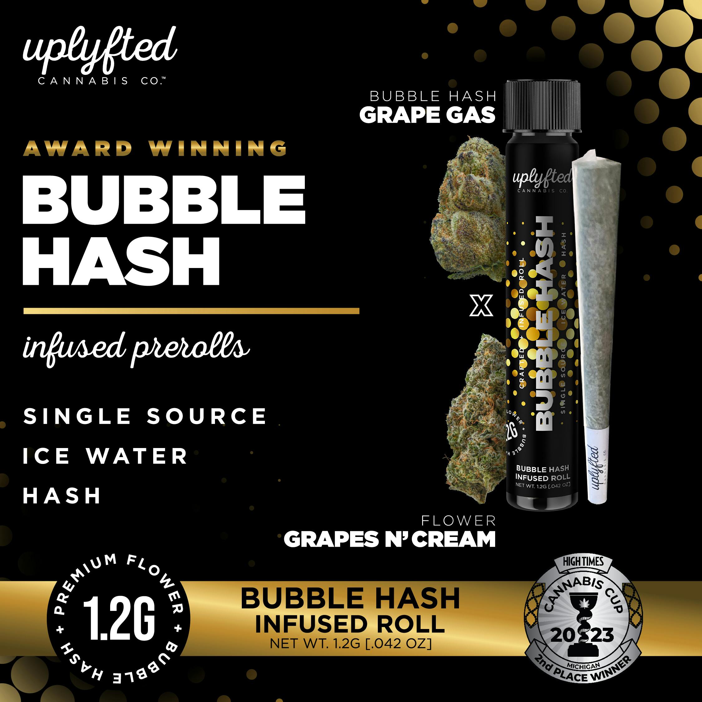 1.2g Bubble Hash Infused Pre-Roll - Grape Gas x Grapes N' Cream - image 1