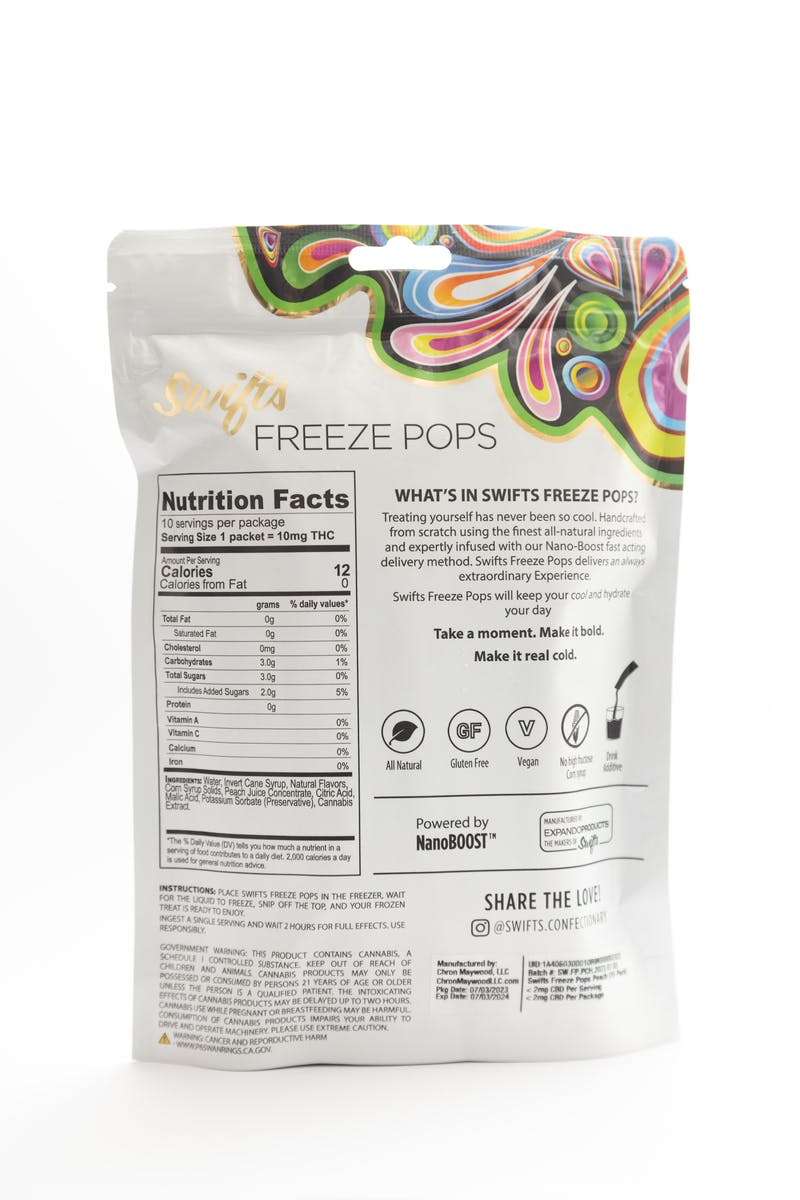 Swifts Freeze Pops Peach - 100MG - image 2