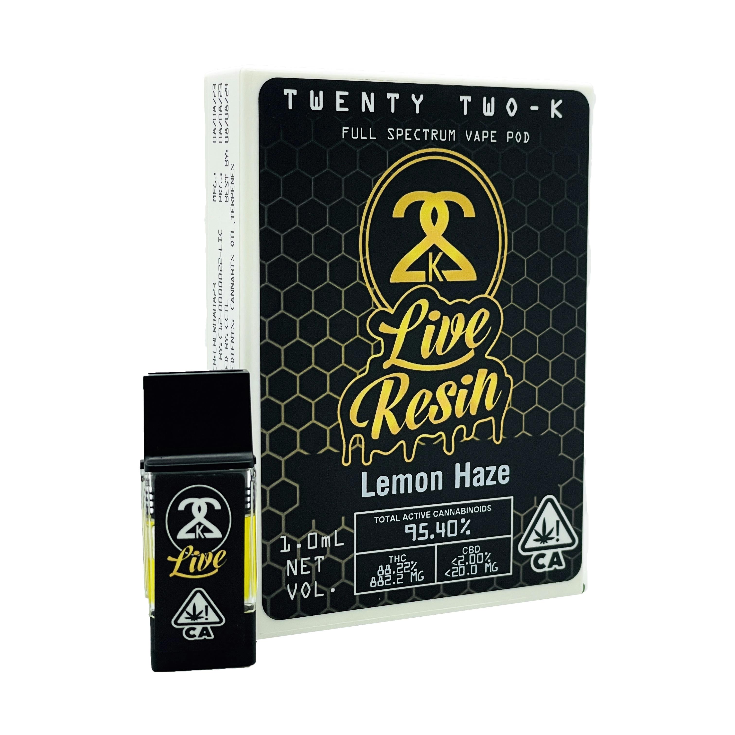 22K - Live Resin - Lemon Haze 1.0ml POD - image 1
