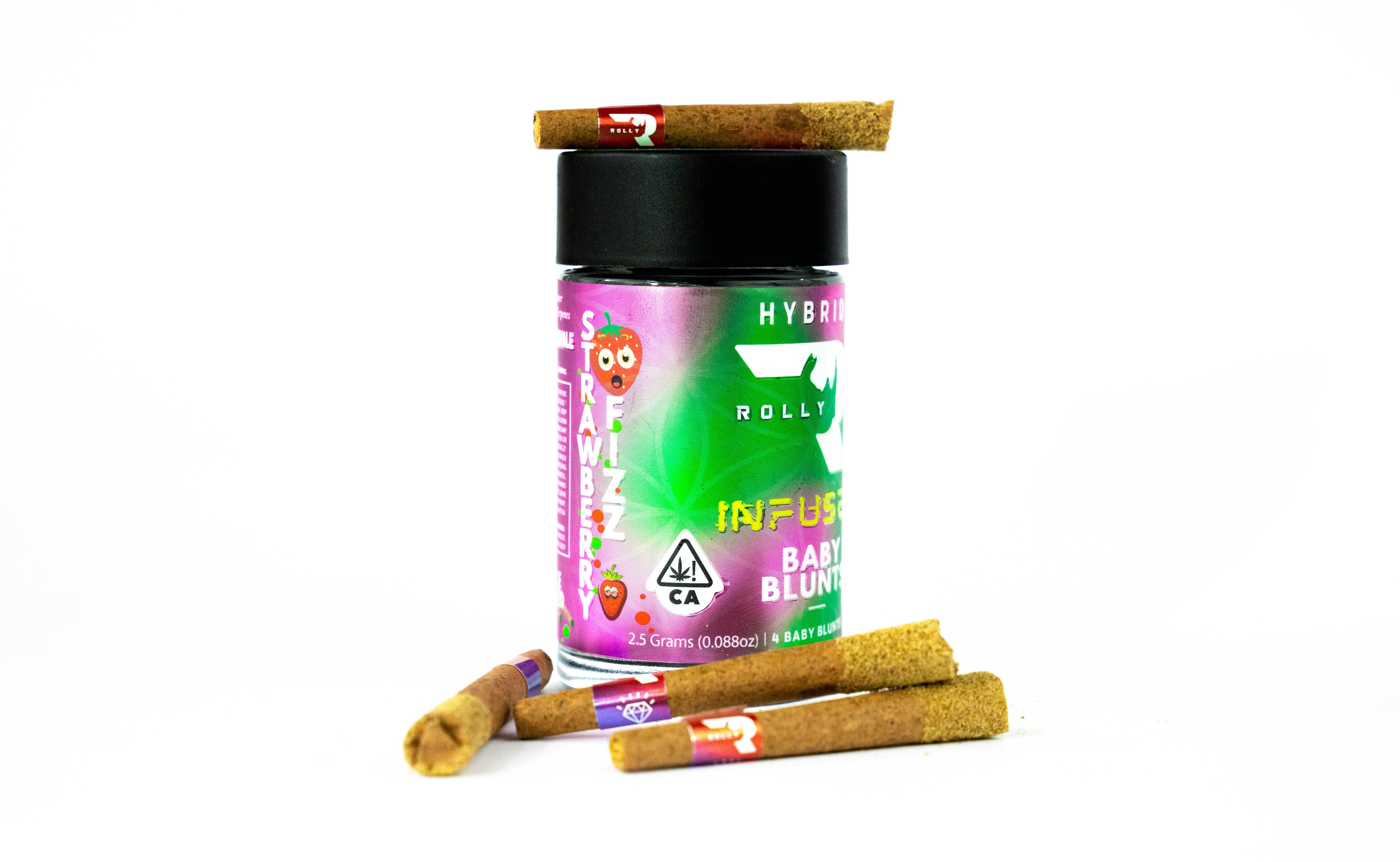 Baby Blunts Strawberry Fizz Hybrid | Diamond & Hash Infused 2.5g - image 3