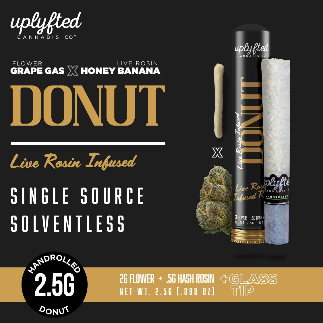 2.5g Live Rosin Donut - Grape Gas X Honey Banana - image 1
