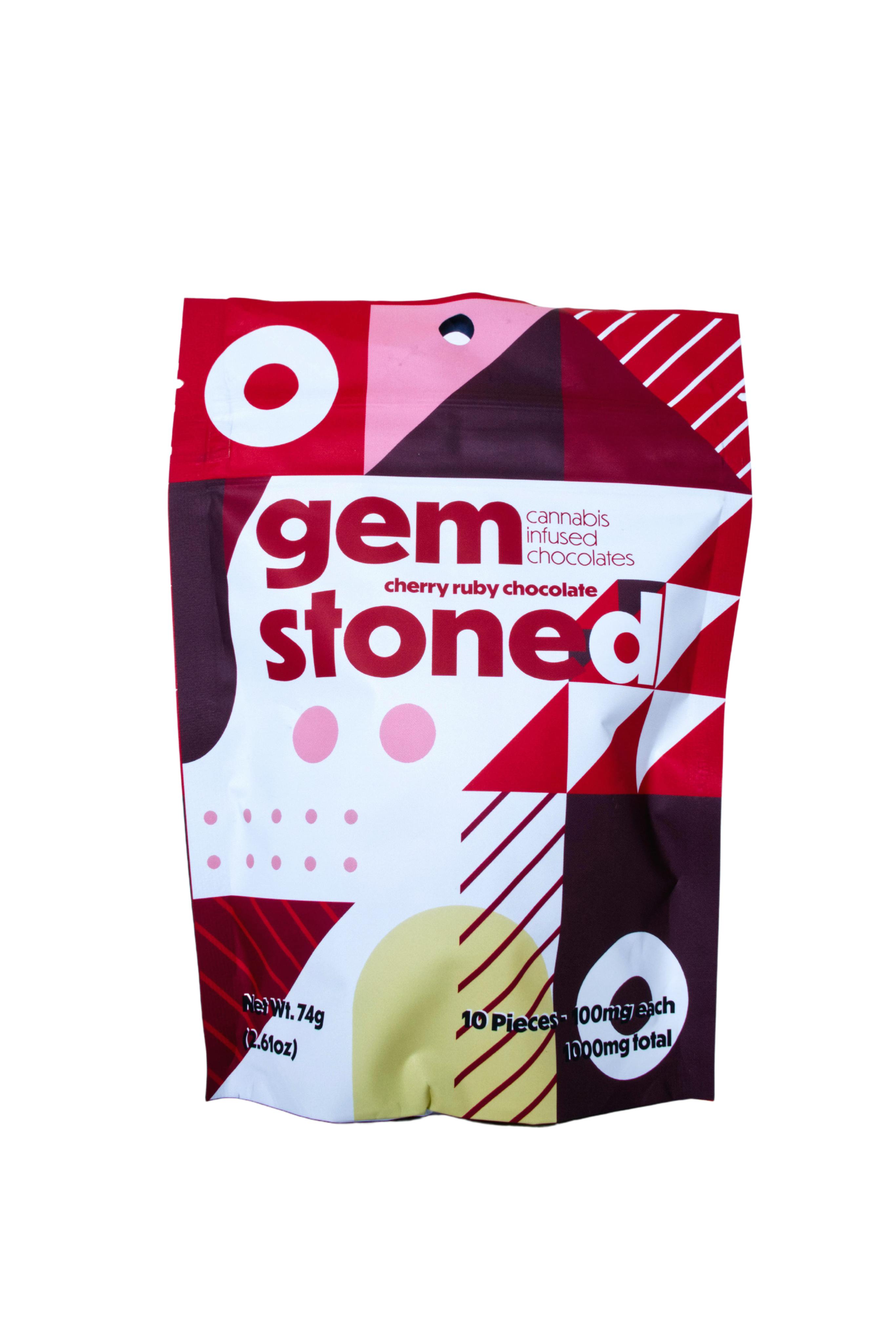 Gem Stoned Ruby Chocolate with Cherries - 1000mg - image 1
