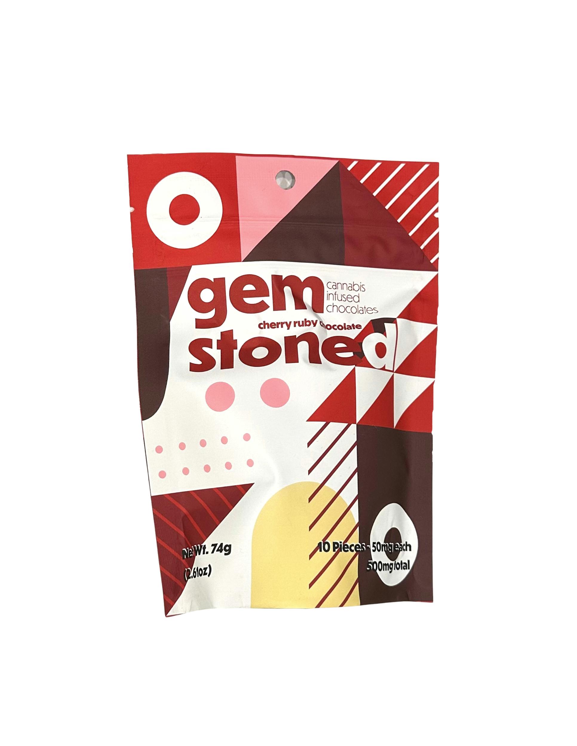 Gem Stoned Ruby Chocolate with Cherries - 500mg - image 1