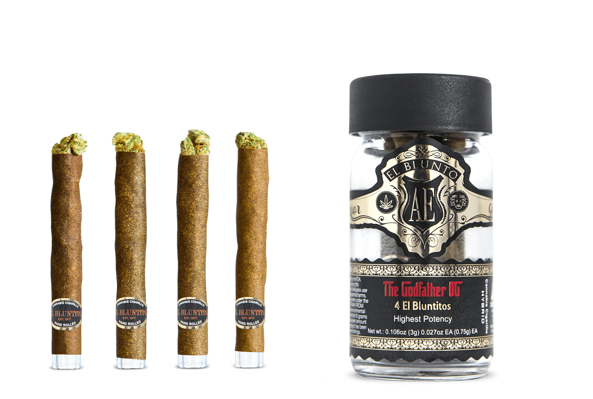 El Bluntito 4-Pack - The Godfather OG - 4 x .75G [Mini Blunt Pack] - image 1