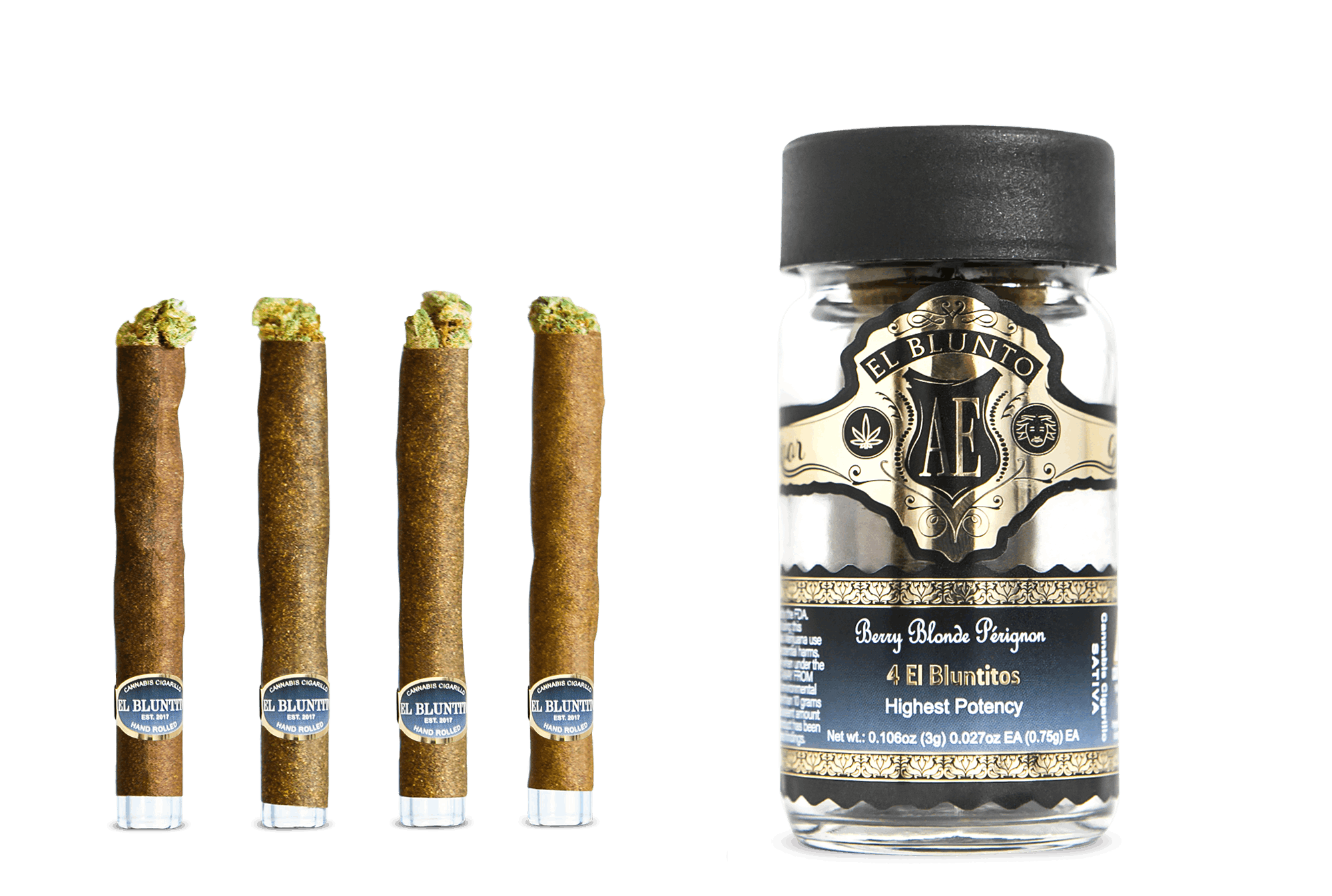 El Bluntito 4-Pack - Berry Blonde Perignon - 4 x .75G [Mini Blunt Pack] - image 1