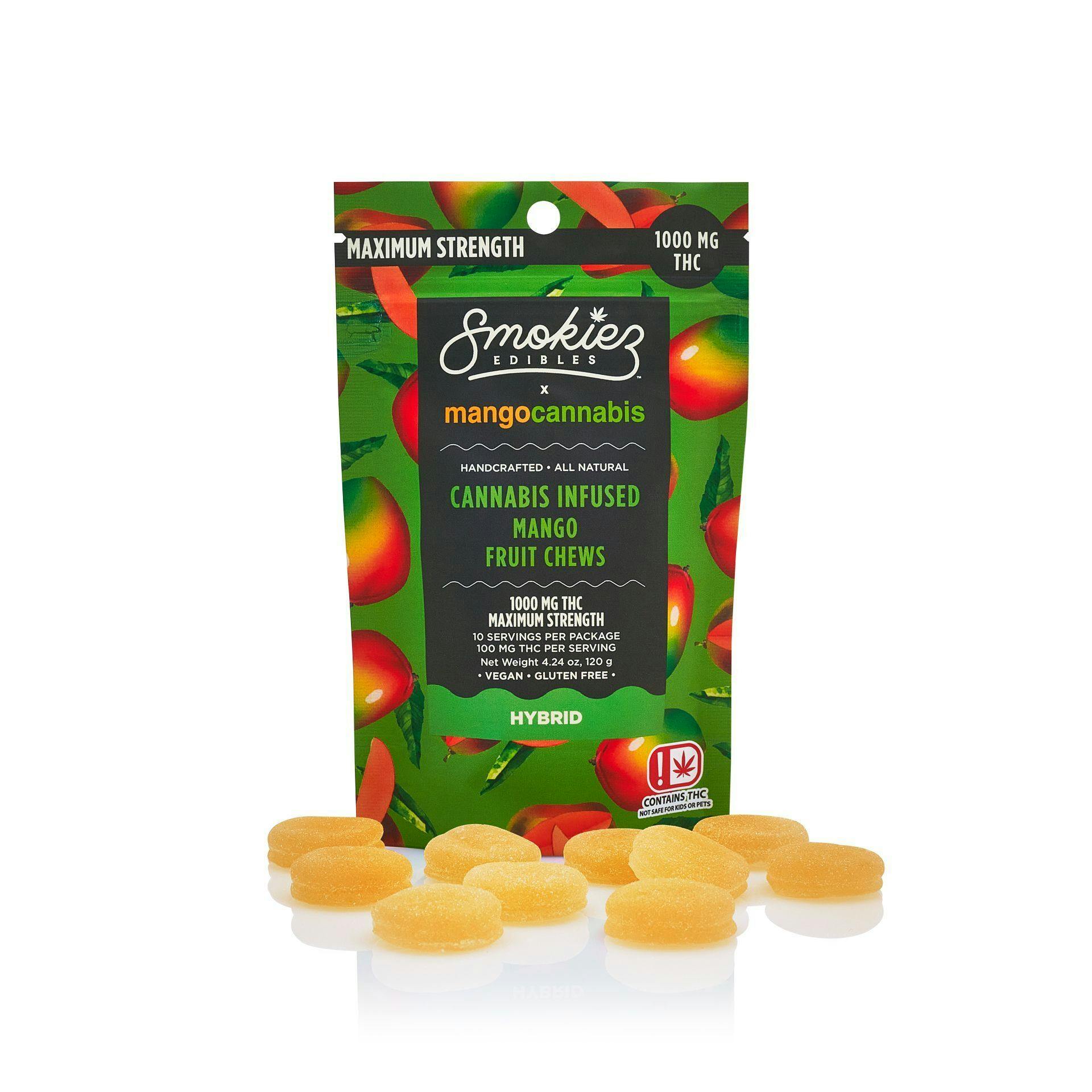 1000mg THC Sour Mango Fruit Chews - Smokiez x Mango Cannabis - image 1