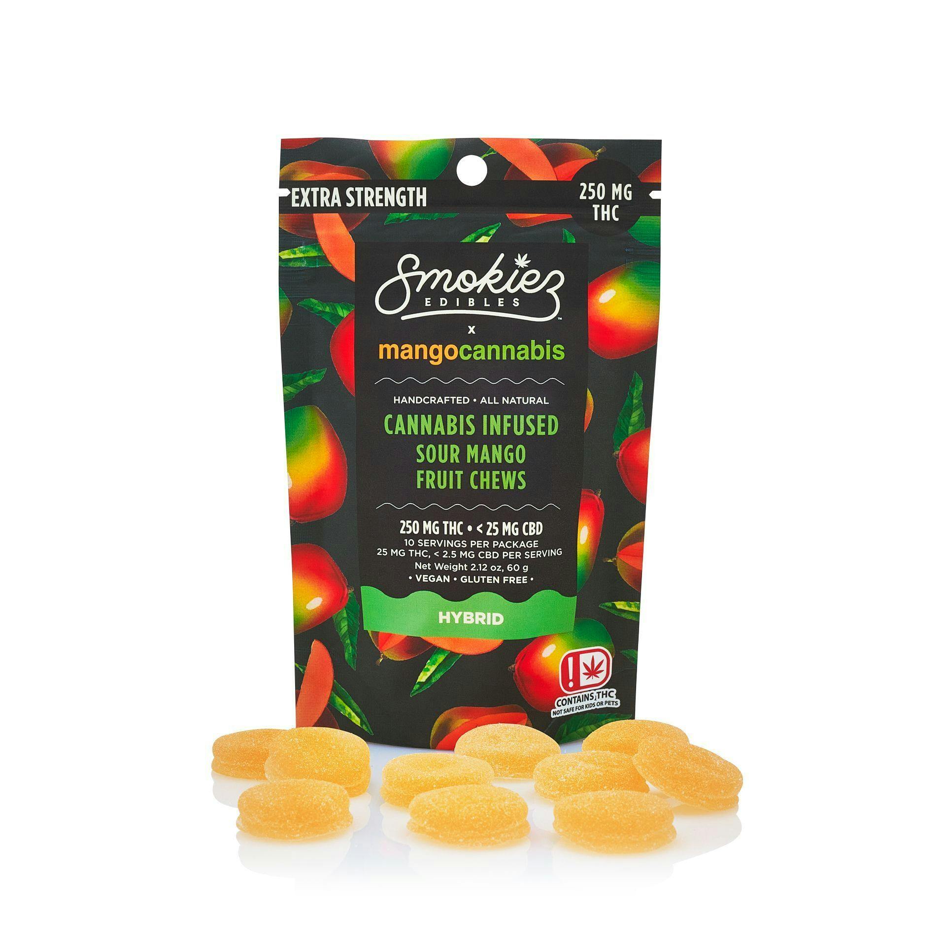250mg THC Sour Mango Fruit Chews - Smokiez x Mango Cannabis - image 1
