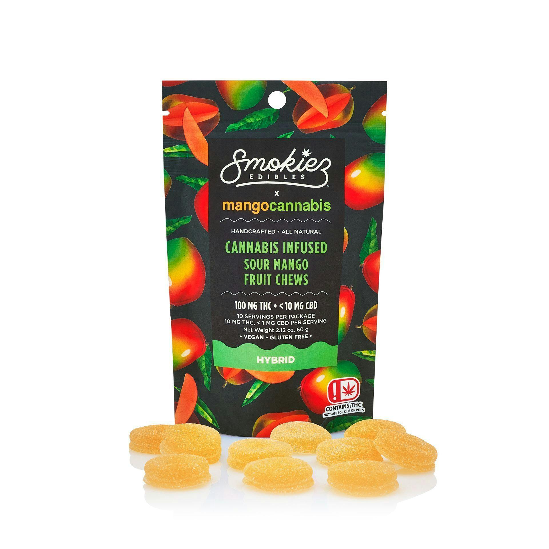 100mg THC Sour Mango Fruit Chews - Smokiez x Mango Cannabis - image 1