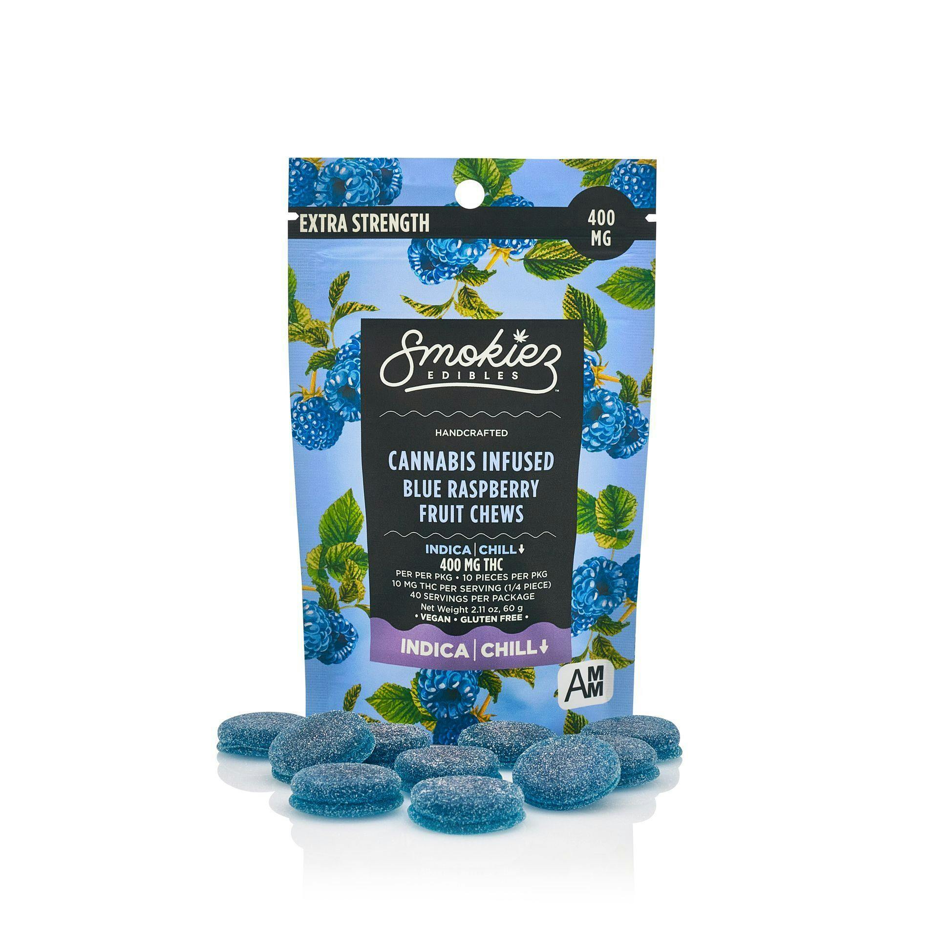 EXTRA-STRENGTHBlue Raspberry Indica400mg THC Fruit Chews - image 1