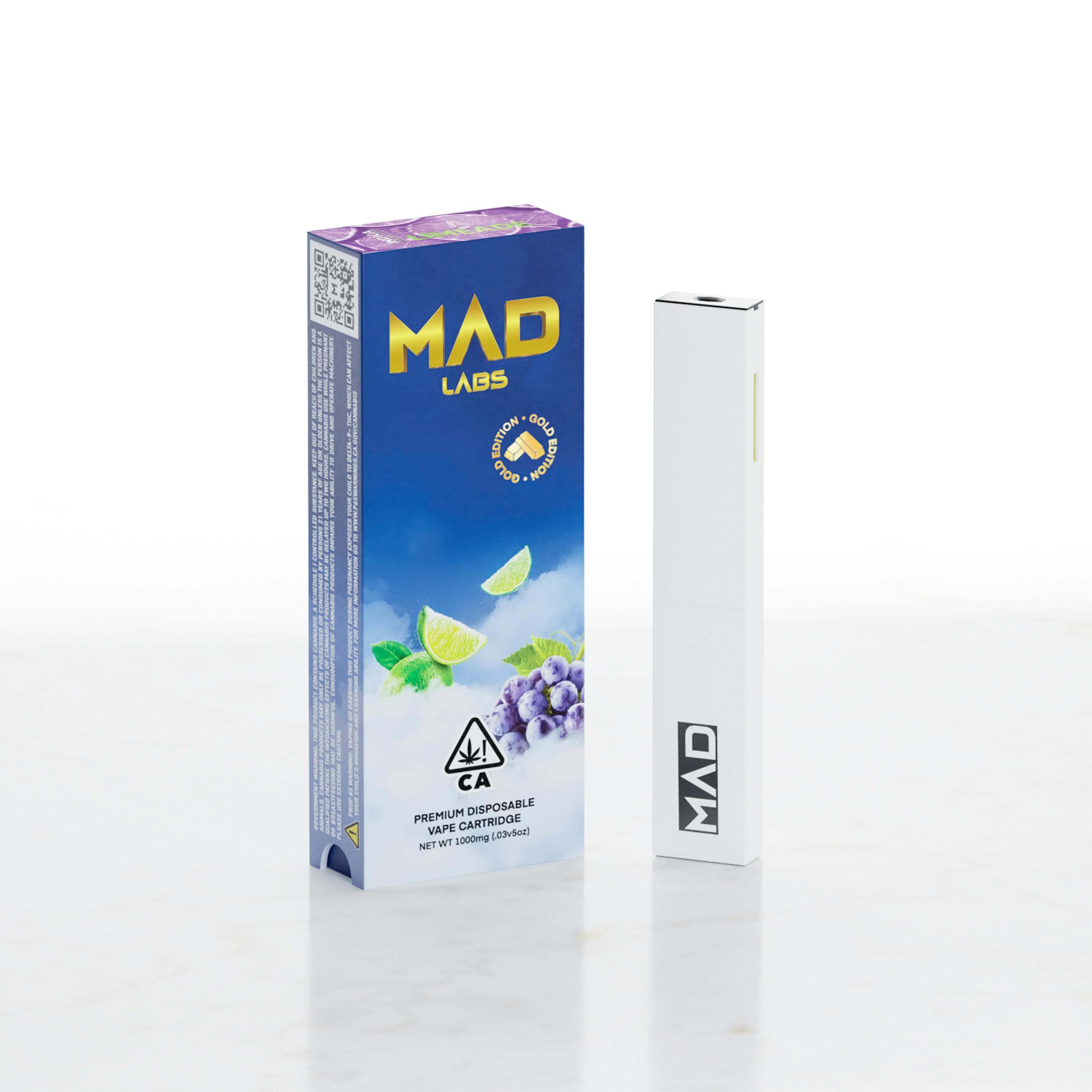 Mad Labs - Grape Limeade - Disposable Gold Edition 1G - image 1
