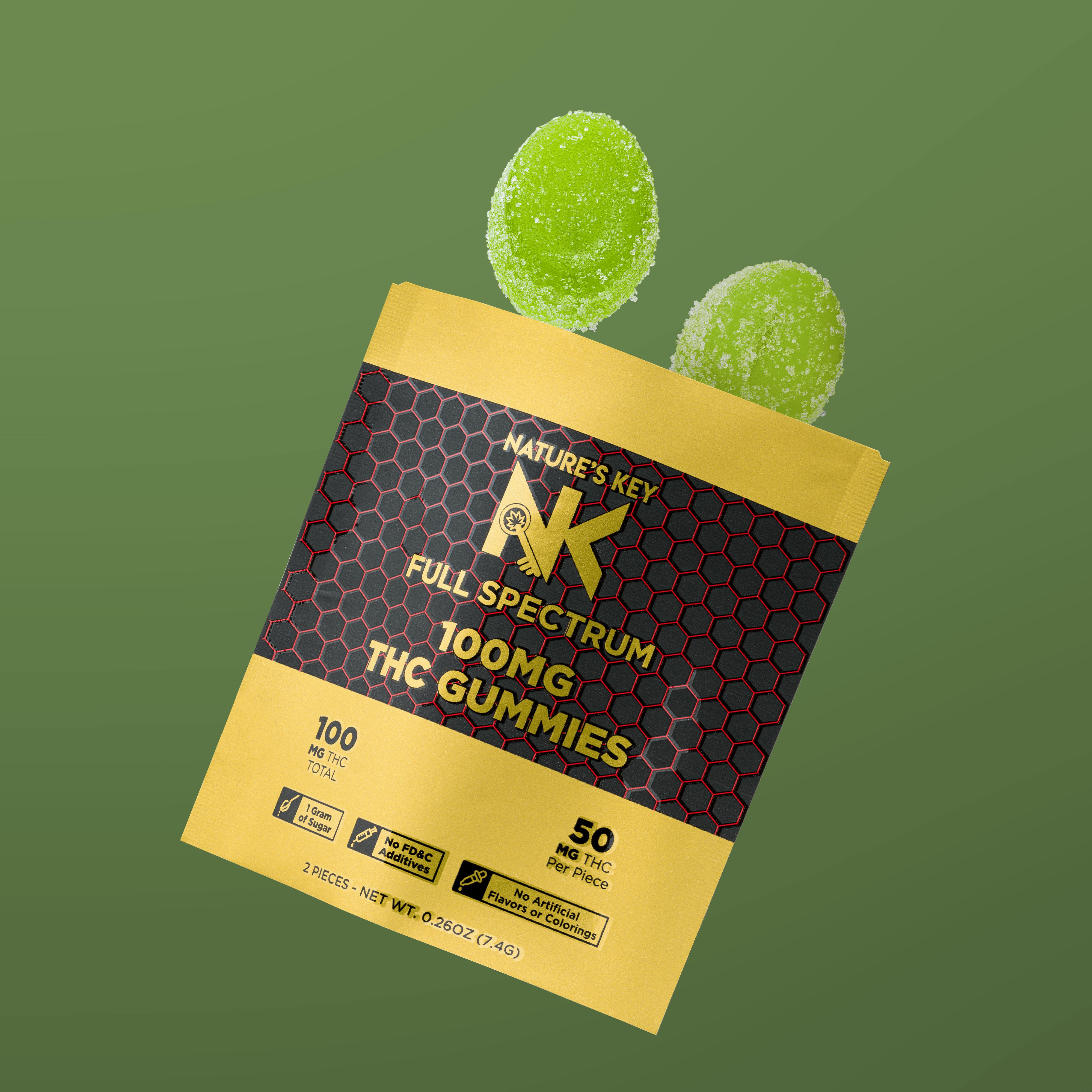 Sour Green Apple Single Serve 100mg Gummies - image 1