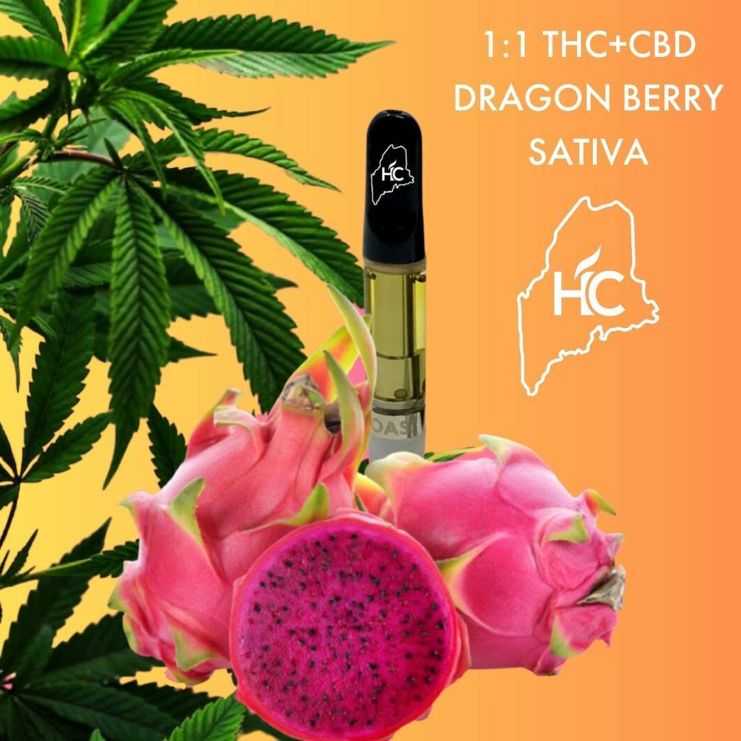 High Coast 1G 1:1 THC+CBD Cartridge - Dragon Berry (Sativa) - image 1