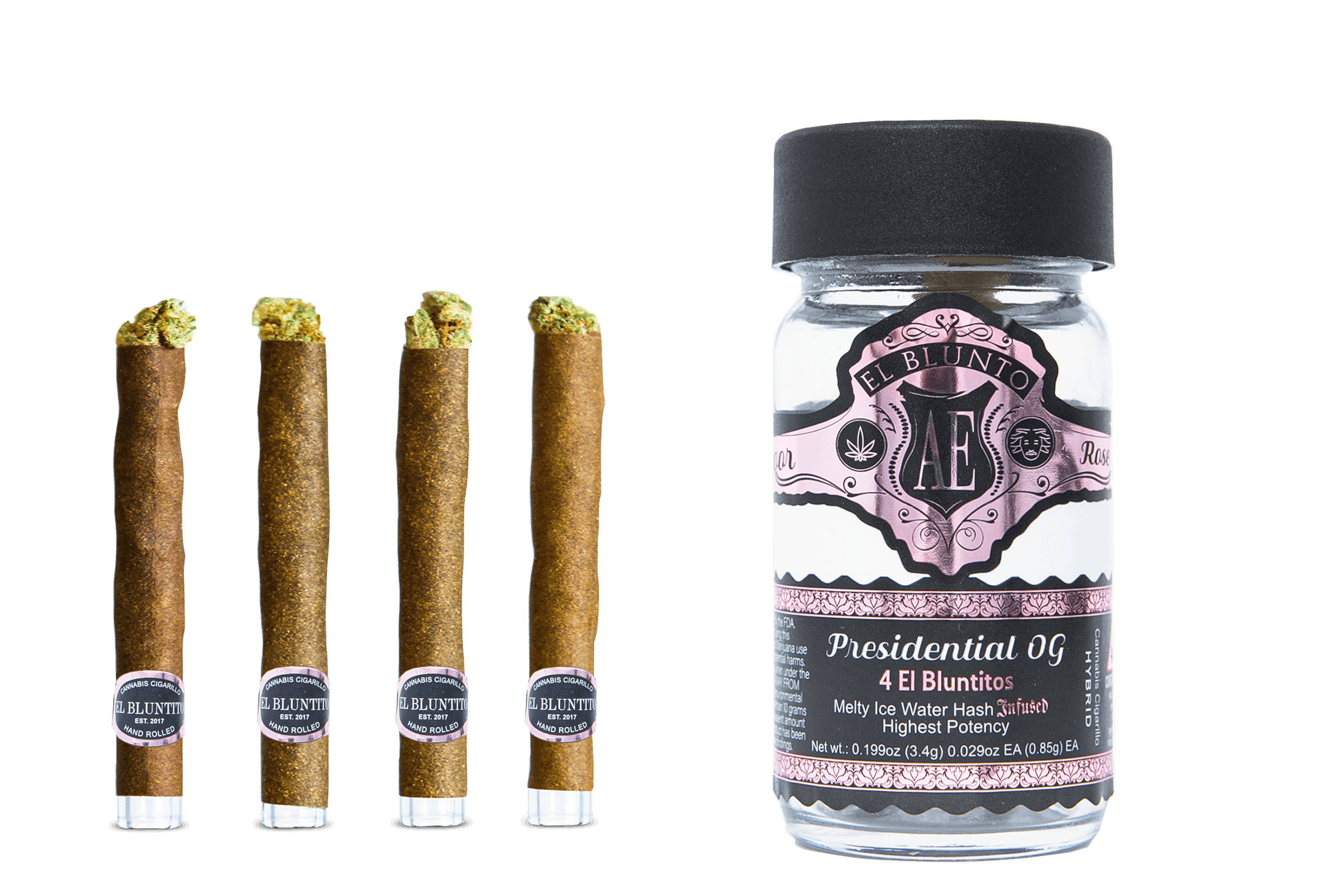 El Bluntito 4-Pack - Presidential OG - 4 x .85G - Hash Infused - image 1