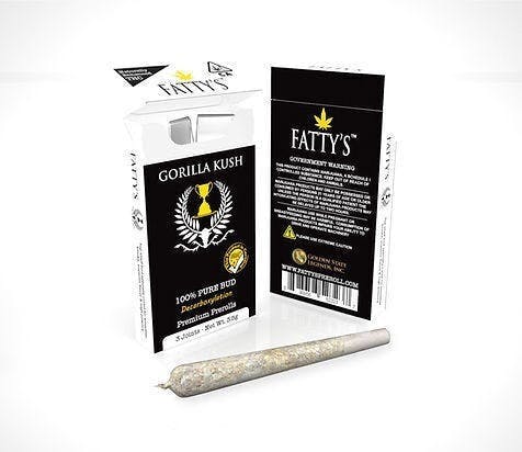 Gorilla Kush - Fatty's Pre-Rolls 3pk (3g total) - image 1