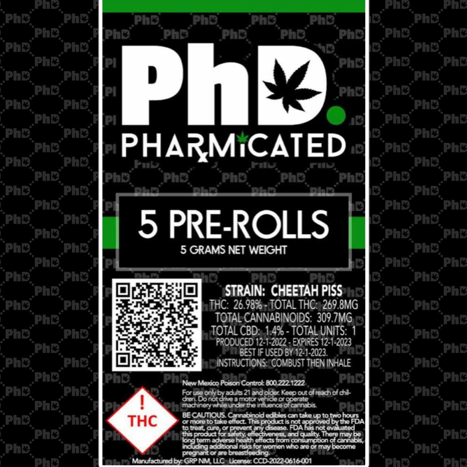 PhD 5-1g Pre-Roll Box - Motorbreath - image 1