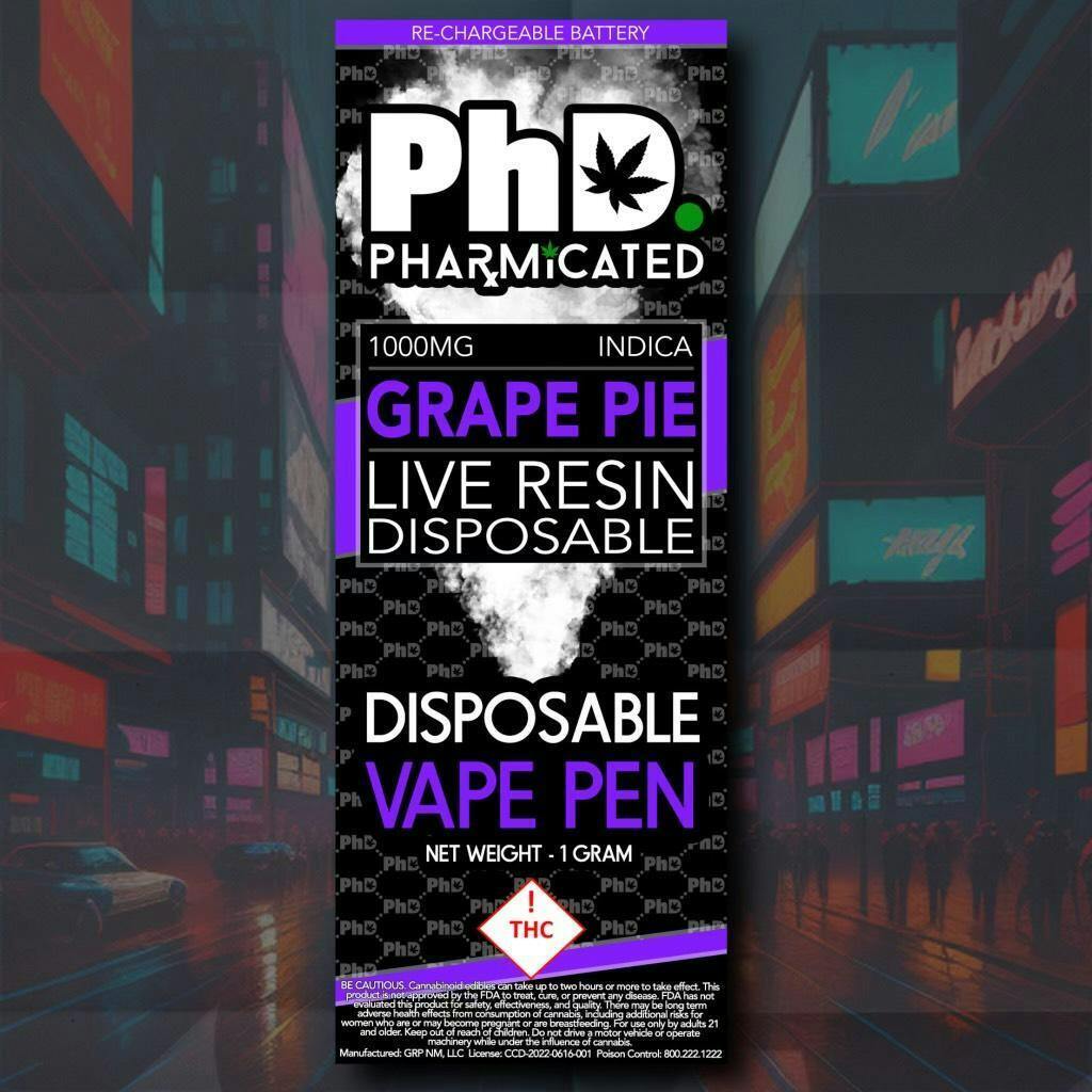 PhD Disposable Vape Cart - Resin - Grape Pie (I) - image 1