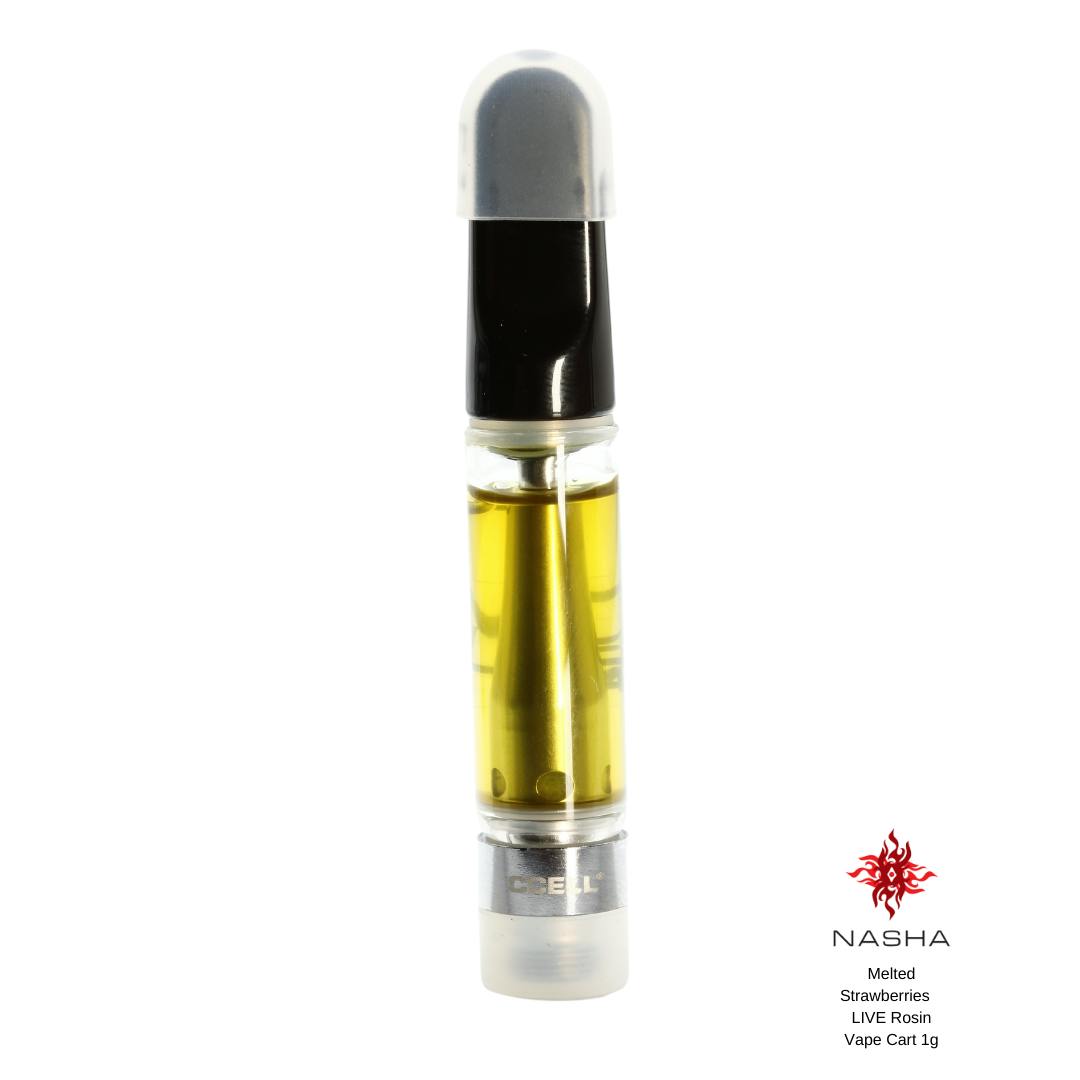 Melted Strawberries Live Rosin Vape Cart 1g (Sabertooth) - image 1