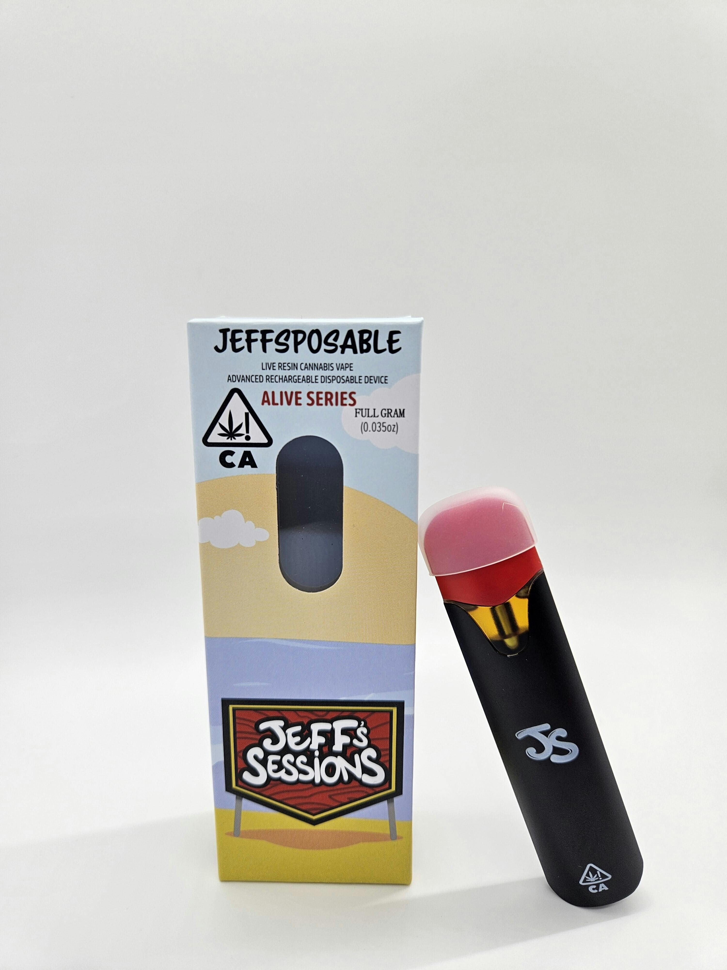 Jeff's Sessions Strawnana 1g Live Resin Disposable - image 1