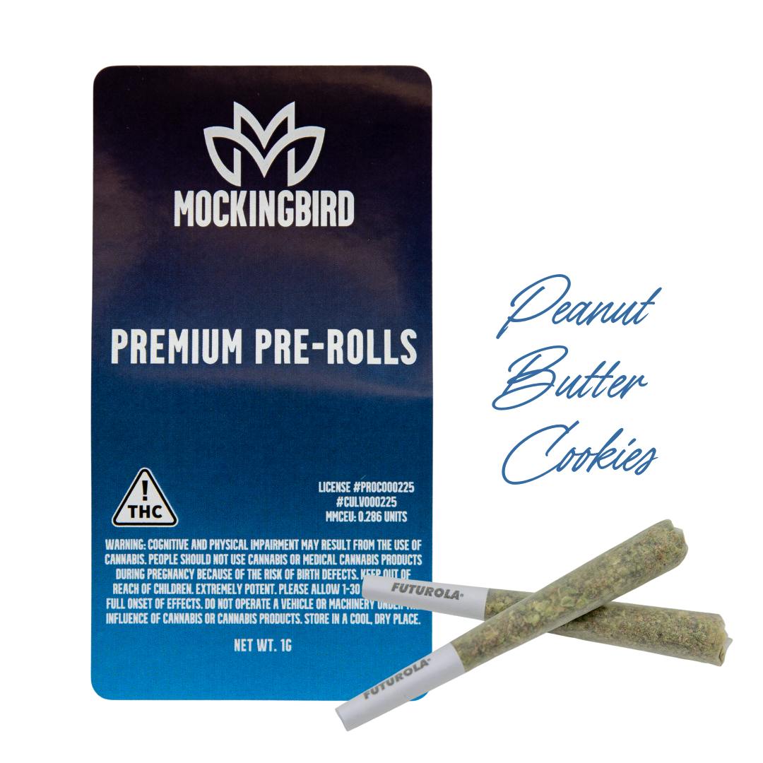 Mockingbird Pre-Rolls: Peanut Butter Cookies 2-pack, .5g ea. - image 1