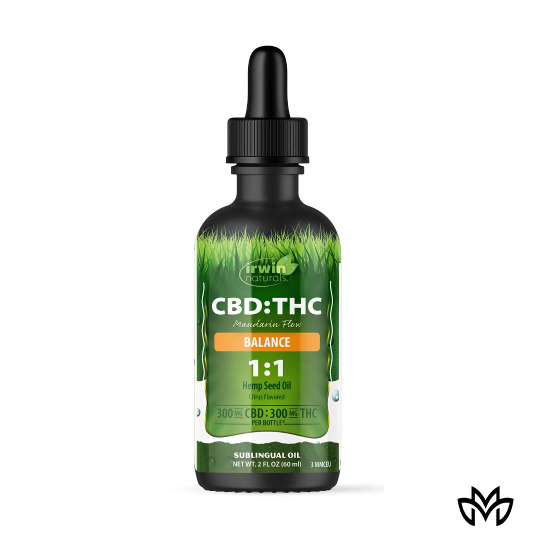 Irwin Naturals Tincture: Mandarin Flow Balance 300:300 THC:CBD (300mg) - image 1