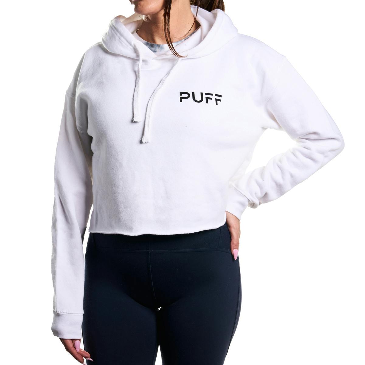 PUFF Cropped Hoodie White - image 1