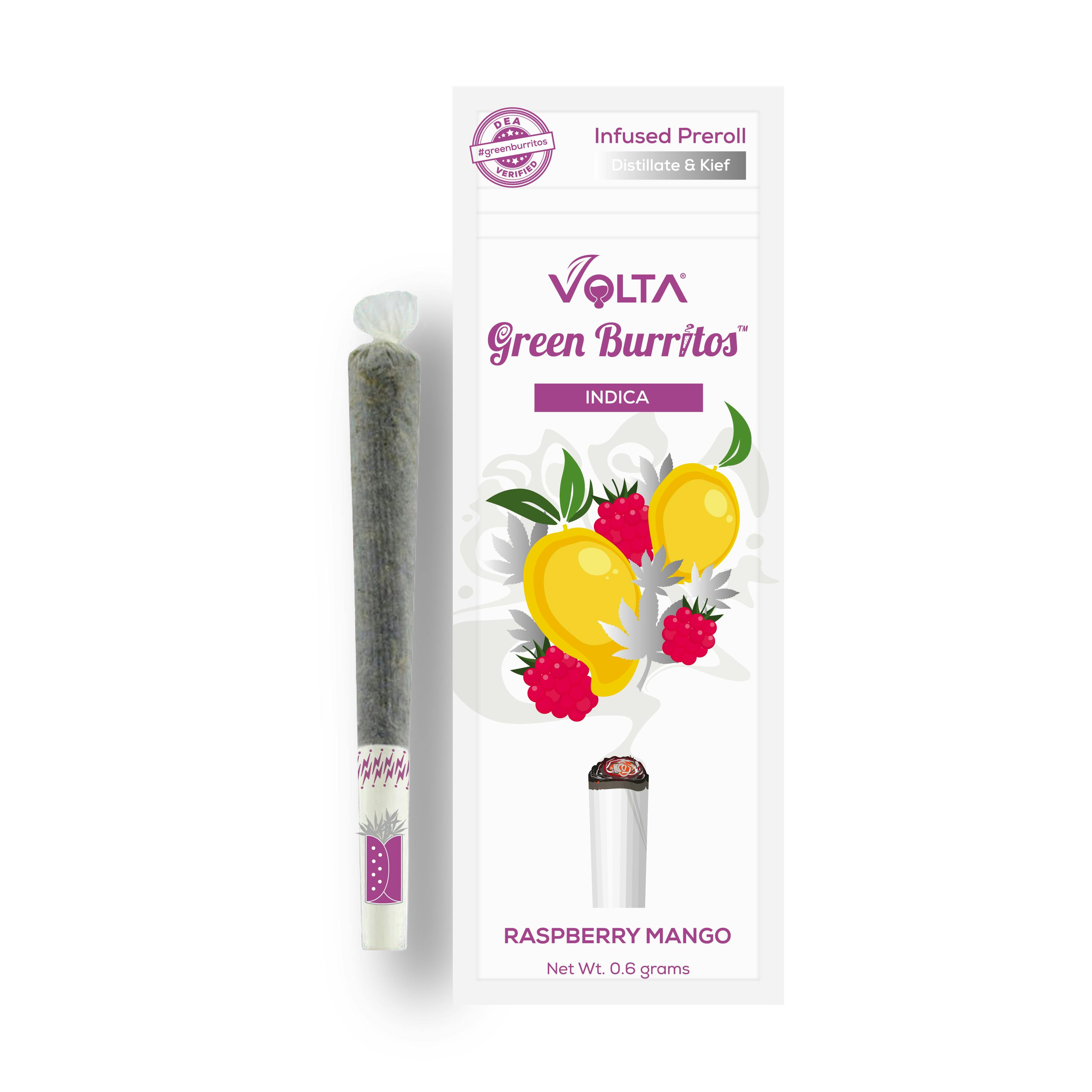 Green Burrito | Infused Pre-Roll 0.6g | Raspberry Mango - image 1
