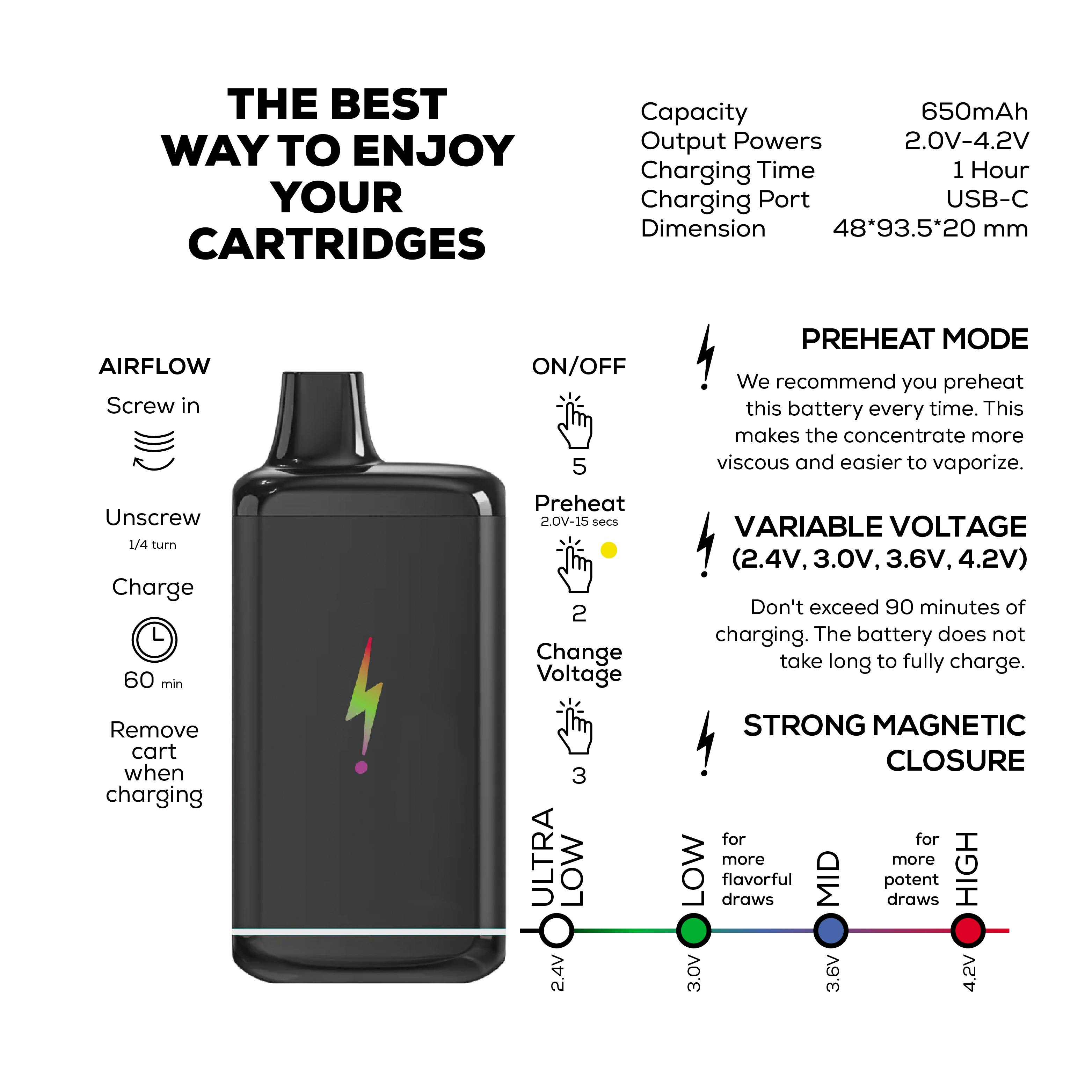 Buzzbox | 510 Cart Battery | 650 mAh - image 2