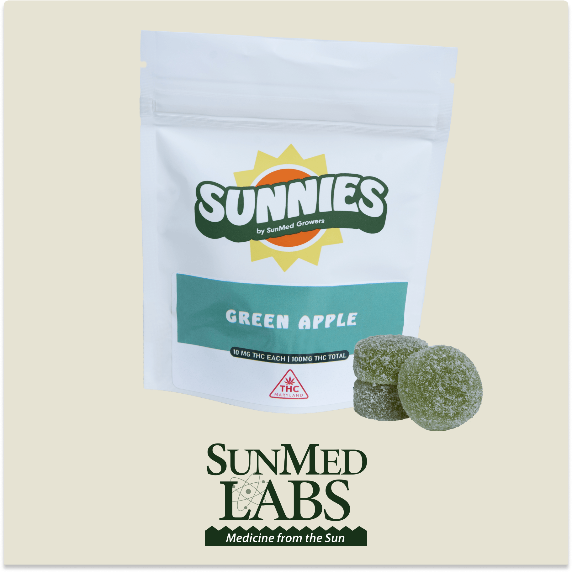 Green Apple Gummies Edible 100mg - image 1