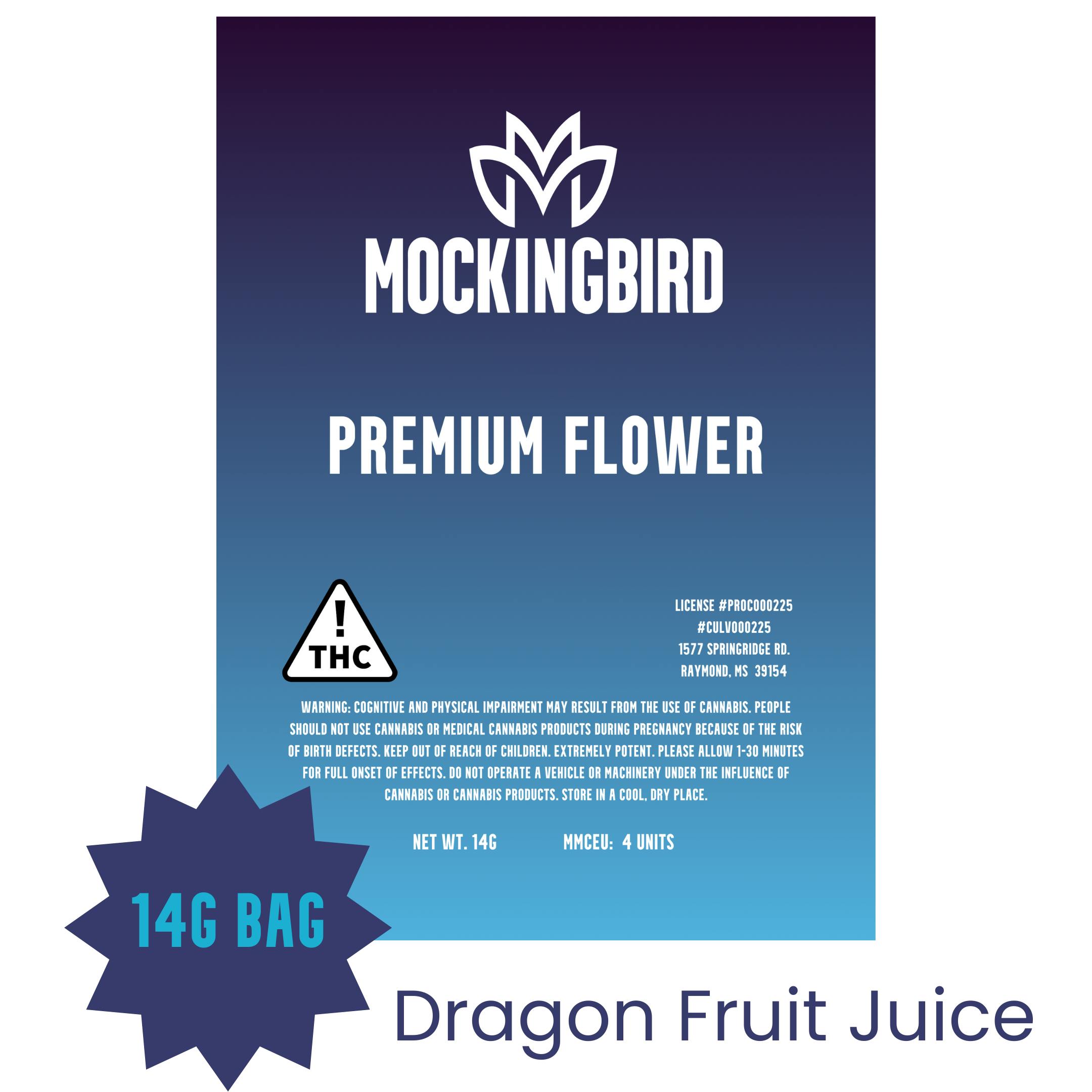 Mockingbird Premium Flower: Dragon Fruit Juice 14g bag - image 1