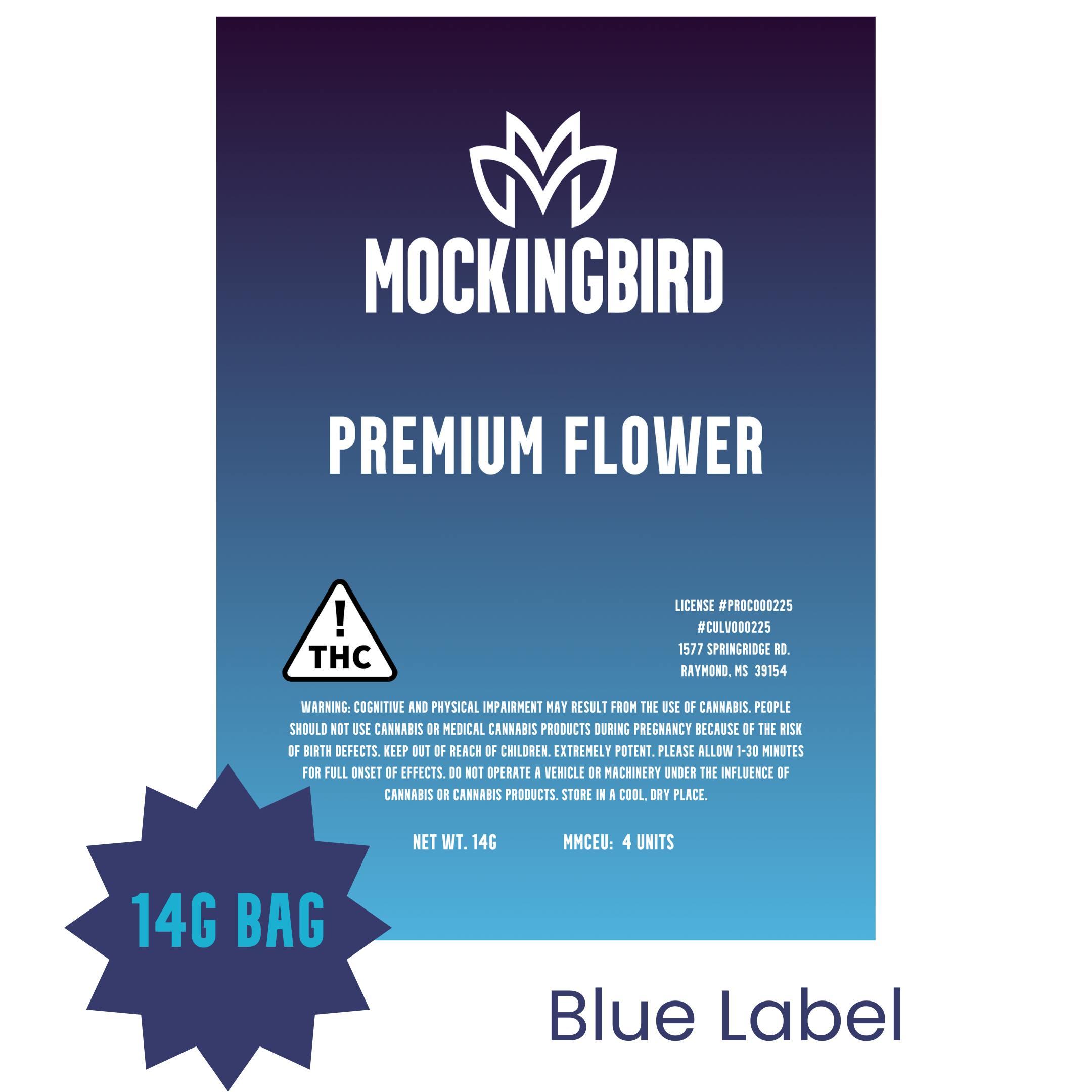 Mockingbird Premium Flower: Blue Label 14g bag - image 1
