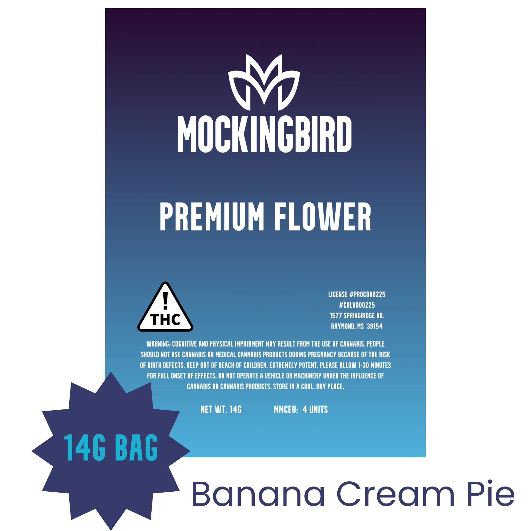 Mockingbird Premium Flower: Banana Cream Pie 14g bag - image 1