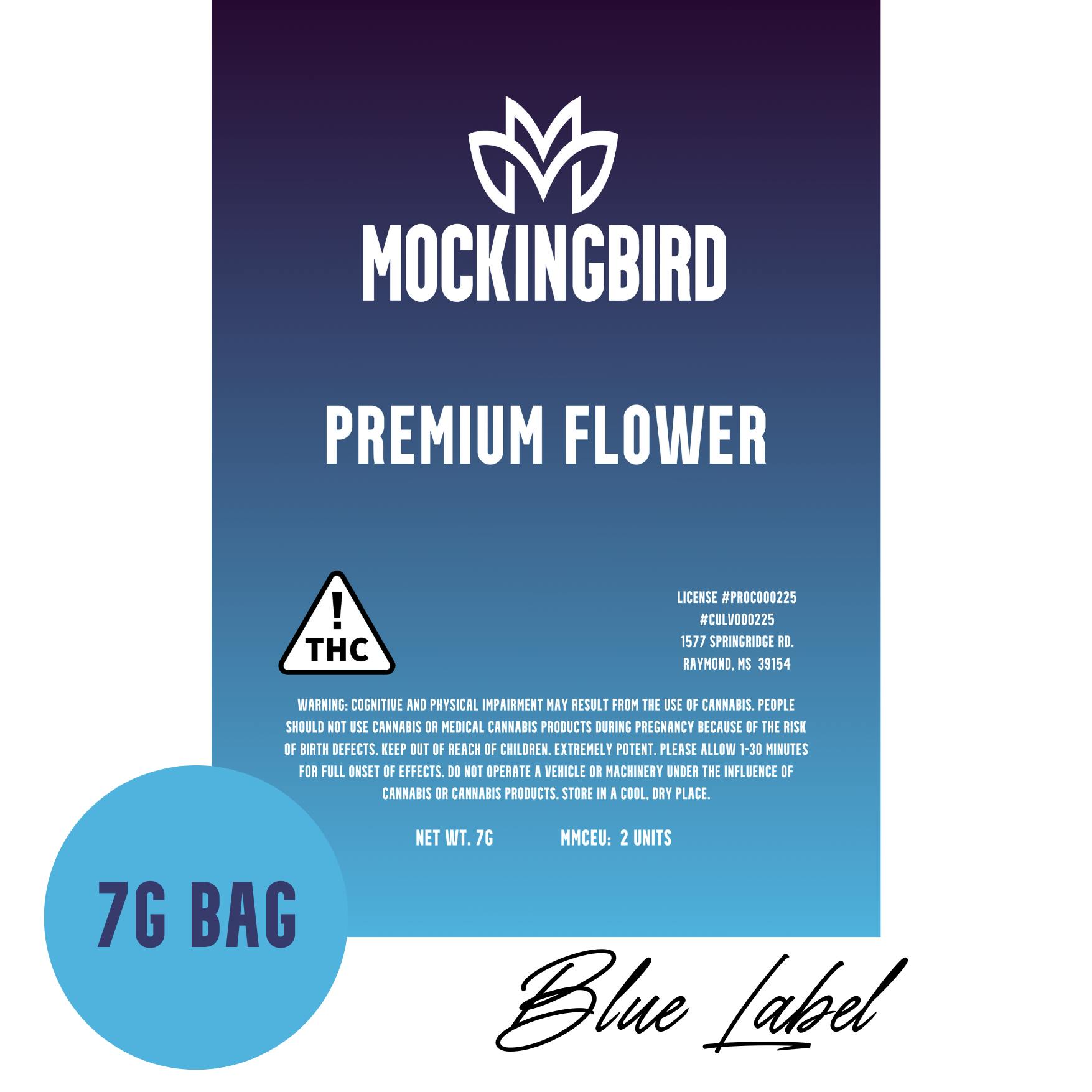 Mockingbird Premium Flower: Blue Label 7g bag - image 1