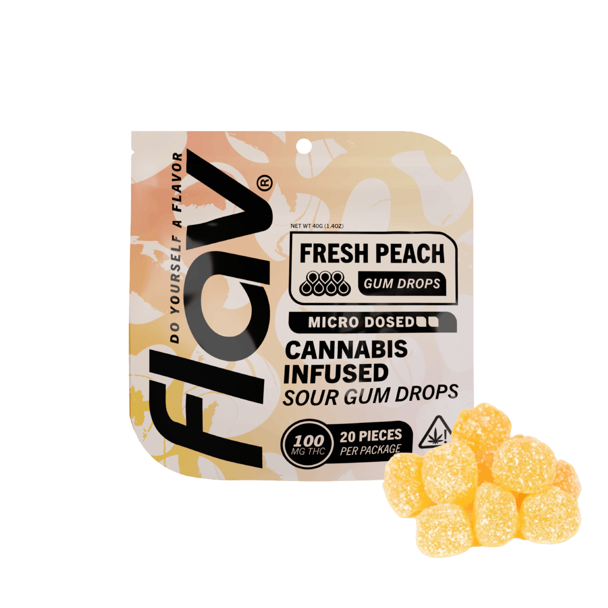 Candy - Gummy Drop - 100mg - Distillate - Peach - EXPIRE 3/22/24 - image 1