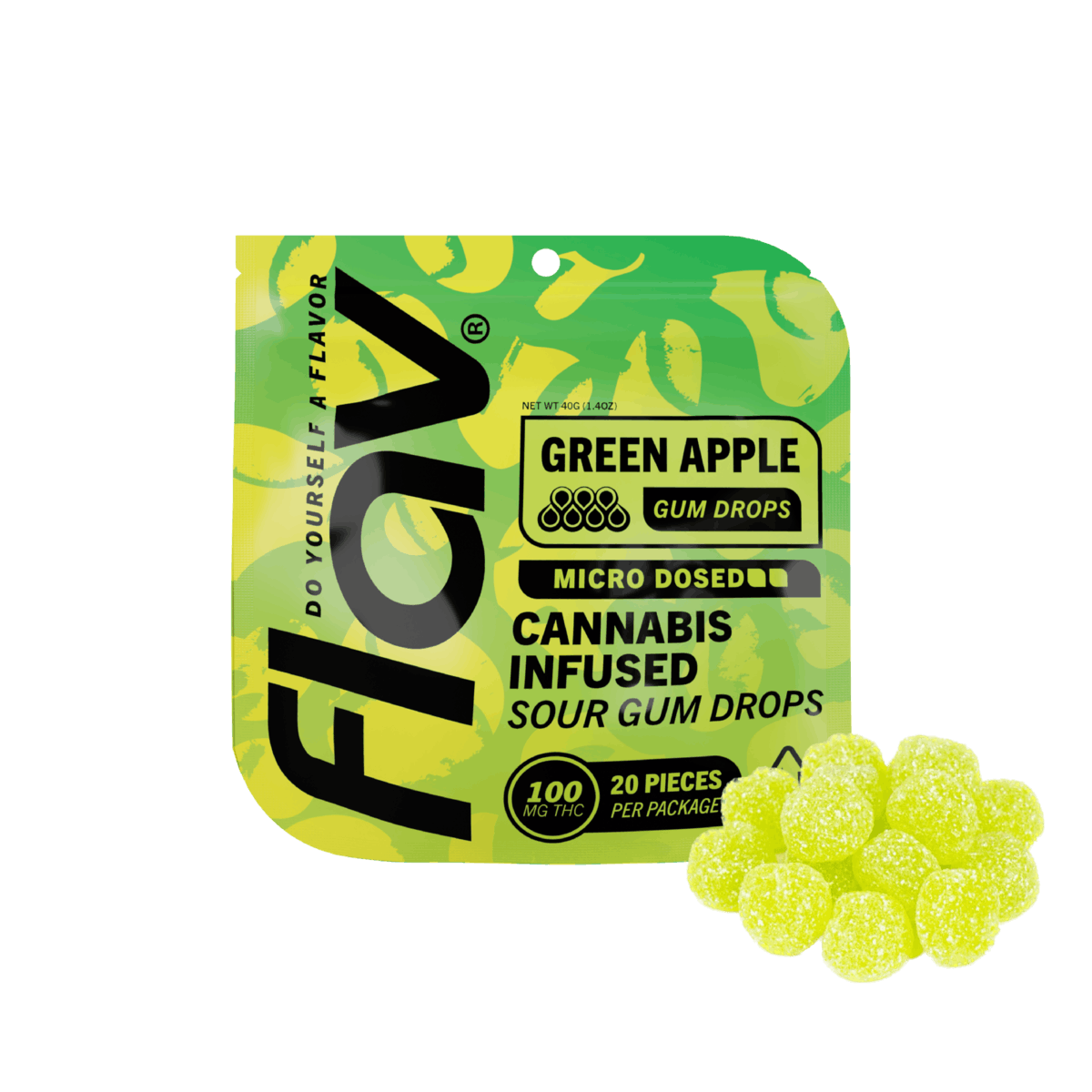 Candy - Gummy Drop - 100mg - Distillate - Sour Apple - EXPIRE 3/23/24 - image 1