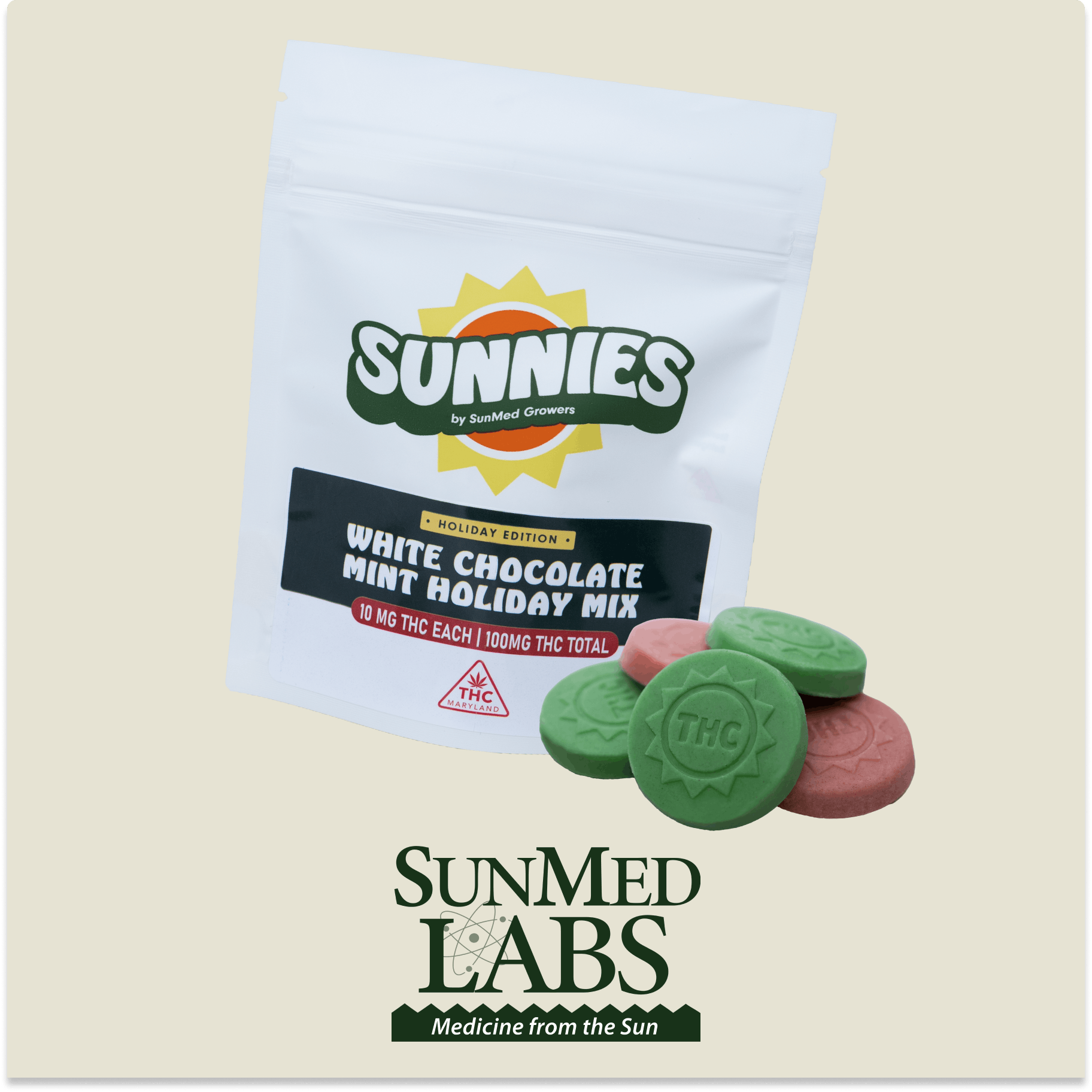 Holiday Mix Mint White Chocolate Edible 100mg - image 1