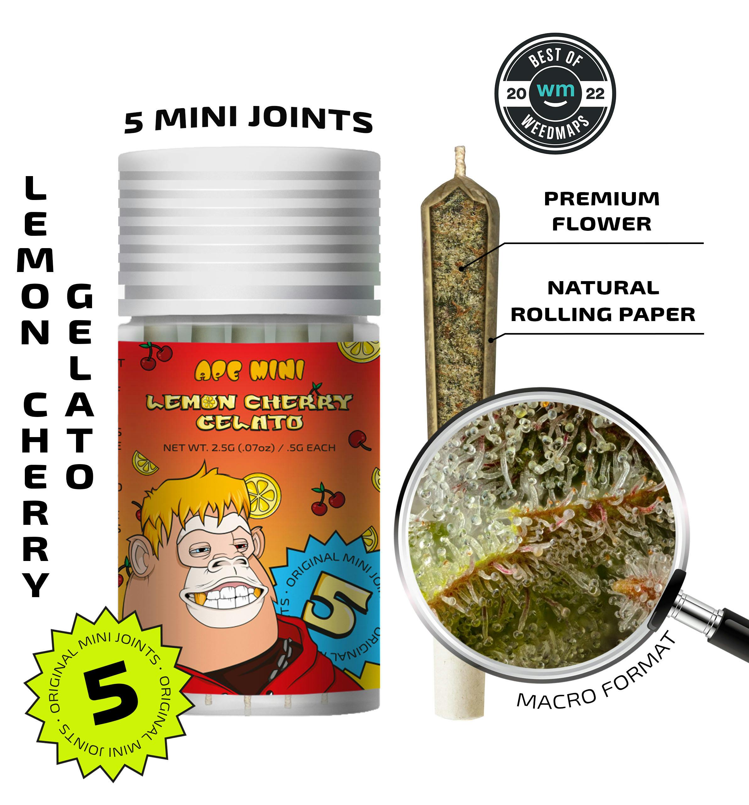 Lemon Cherry Gelato — 5 original mini joints (2.5g | 0.5g each) - image 1