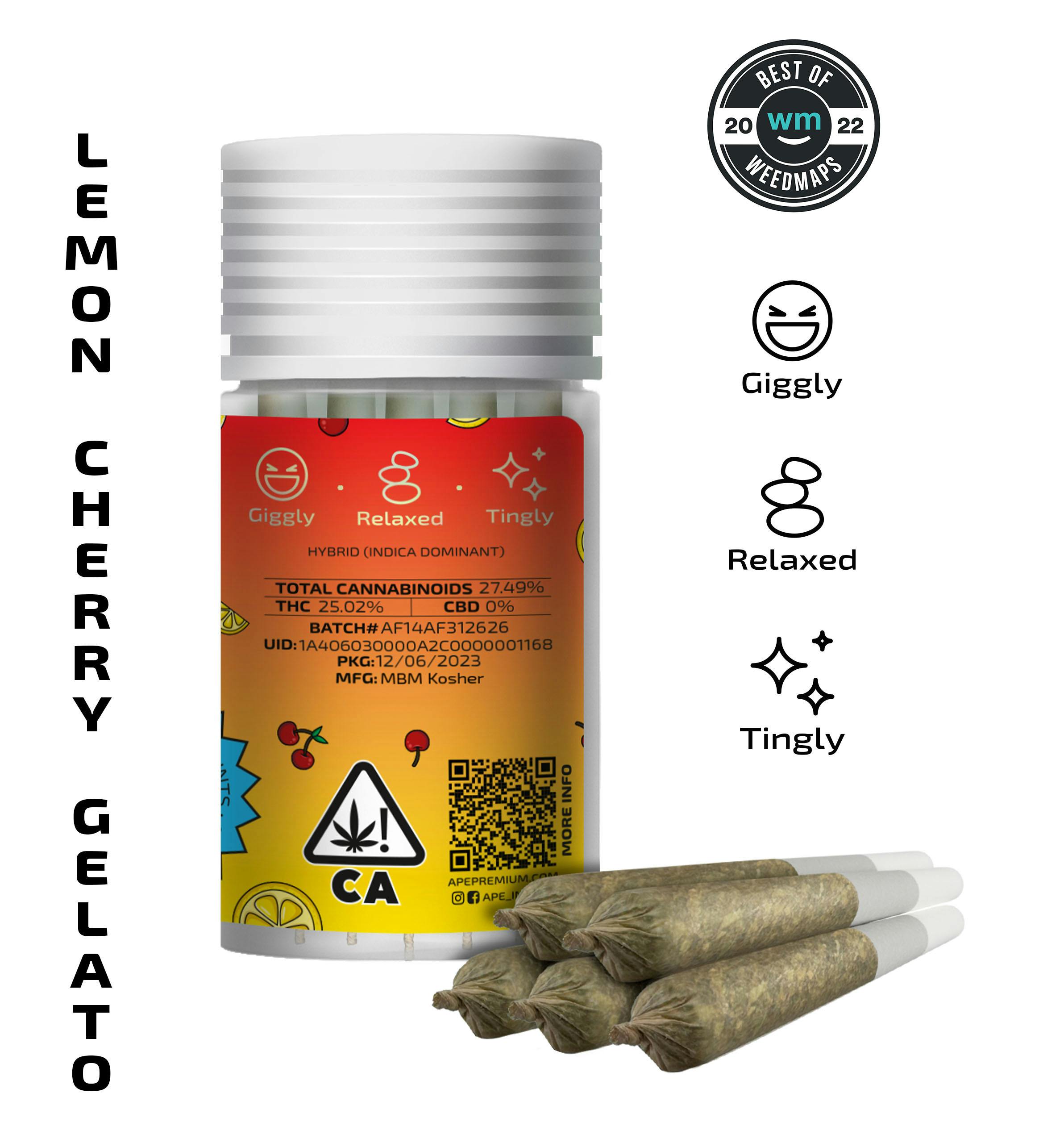Lemon Cherry Gelato — 5 original mini joints (2.5g | 0.5g each) - image 2