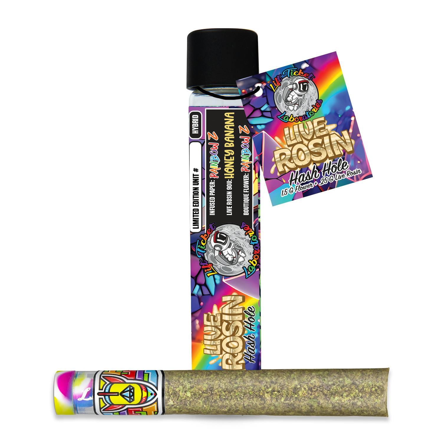 Rainbow Z x Honey Banana x Rainbow Z - Glass Tip Live Rosin Pre-Roll 1.75g - image 1