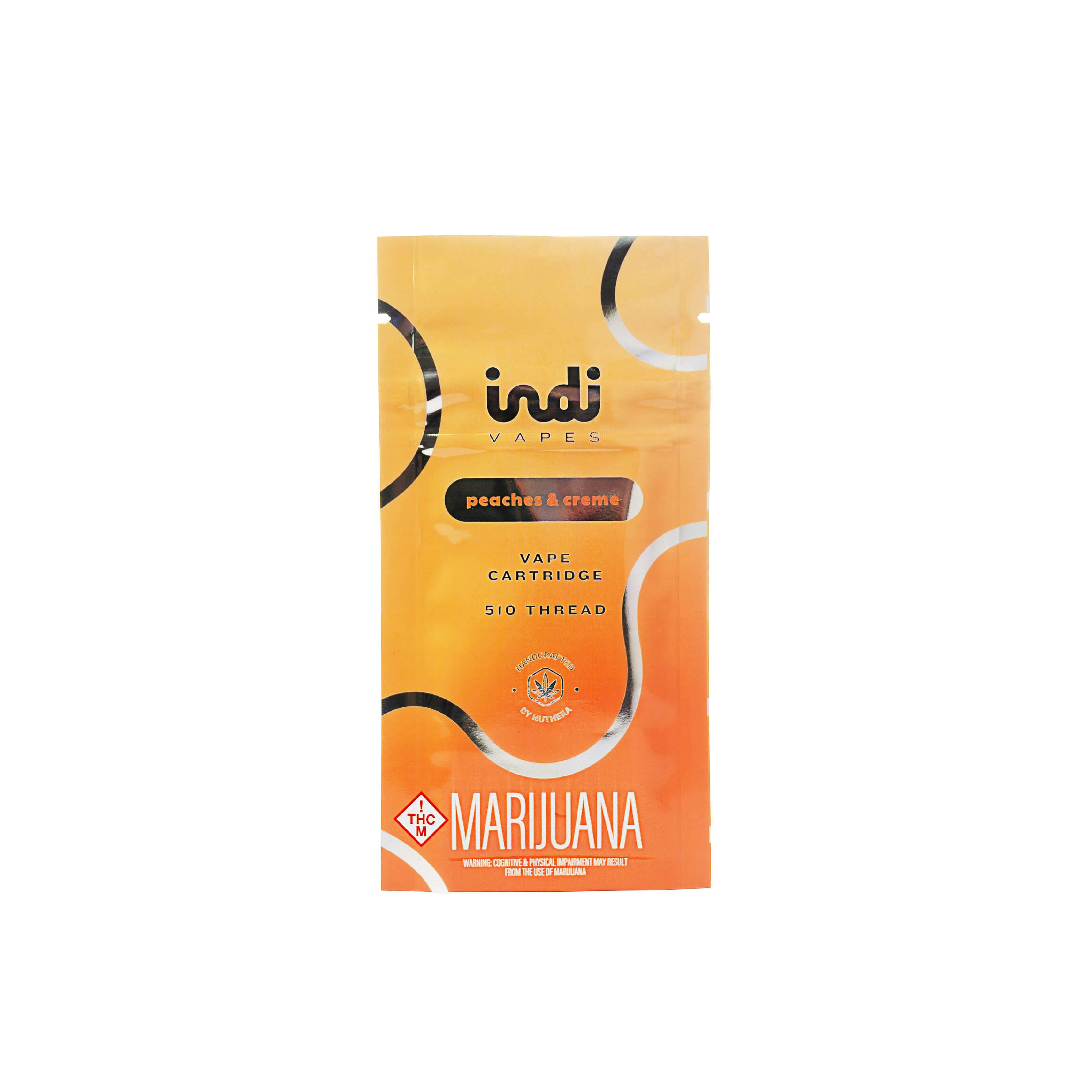 Indi 0.5g Peaches and Crème Vape Cartridge - image 1