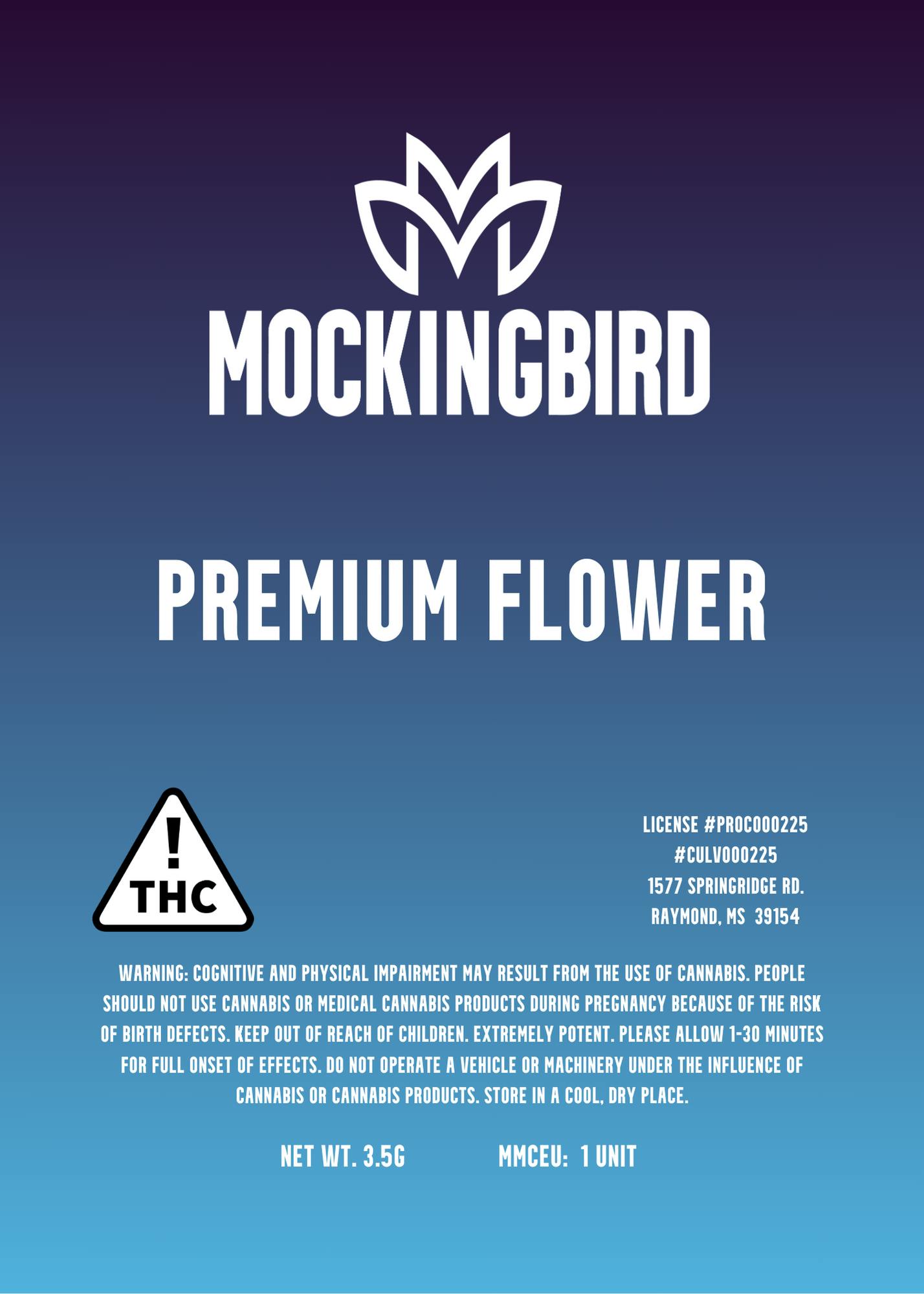 Mockingbird Premium Flower: Chem Chillz 1/8s bag - image 1