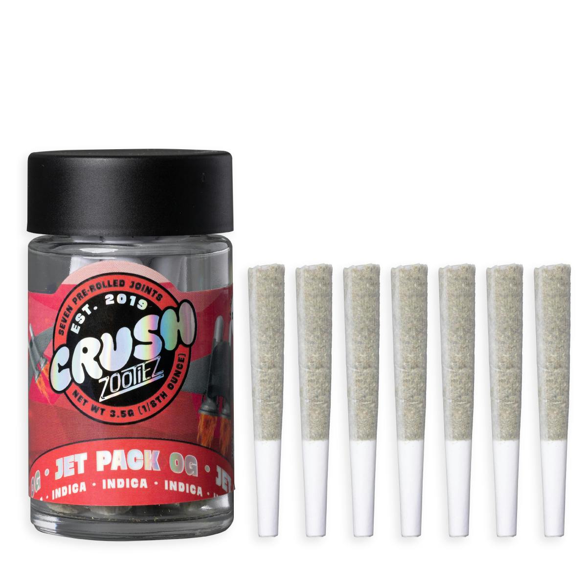 Crush Cannabis ms - Jet Pack OG - 7 pack pre-rolls total 3.5g - image 1