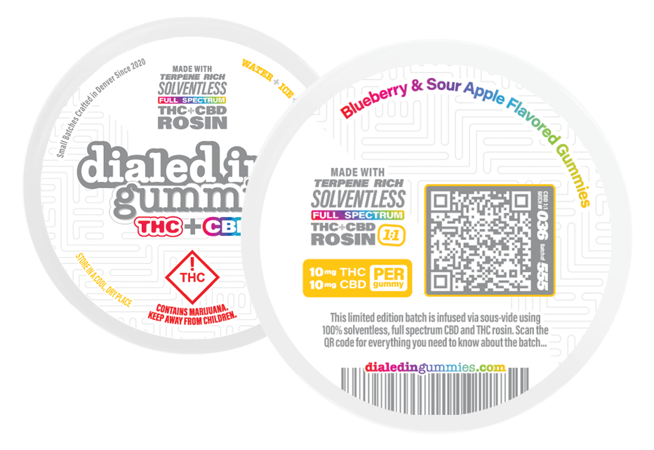 CBD 1:1 Batch #036 | Gummies | 10 pieces per tin | 100MG THC + 100MG CBD - image 1