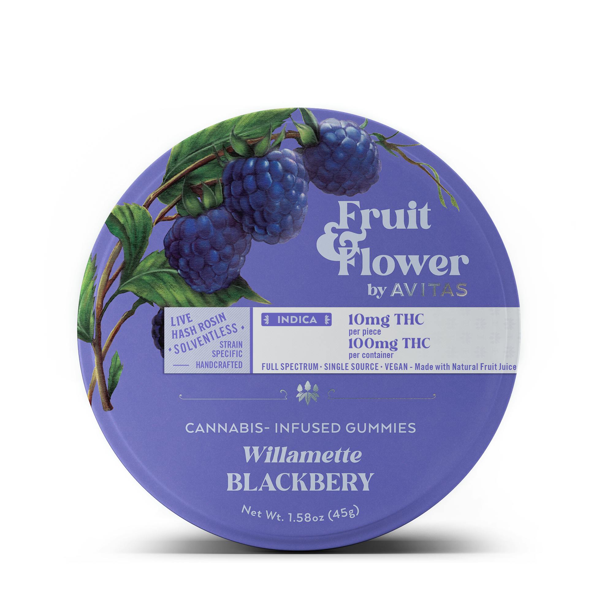 Willamette Blackberry Fruit & Flower Live Hash Rosin Gummies 100mg 10-pack - image 1