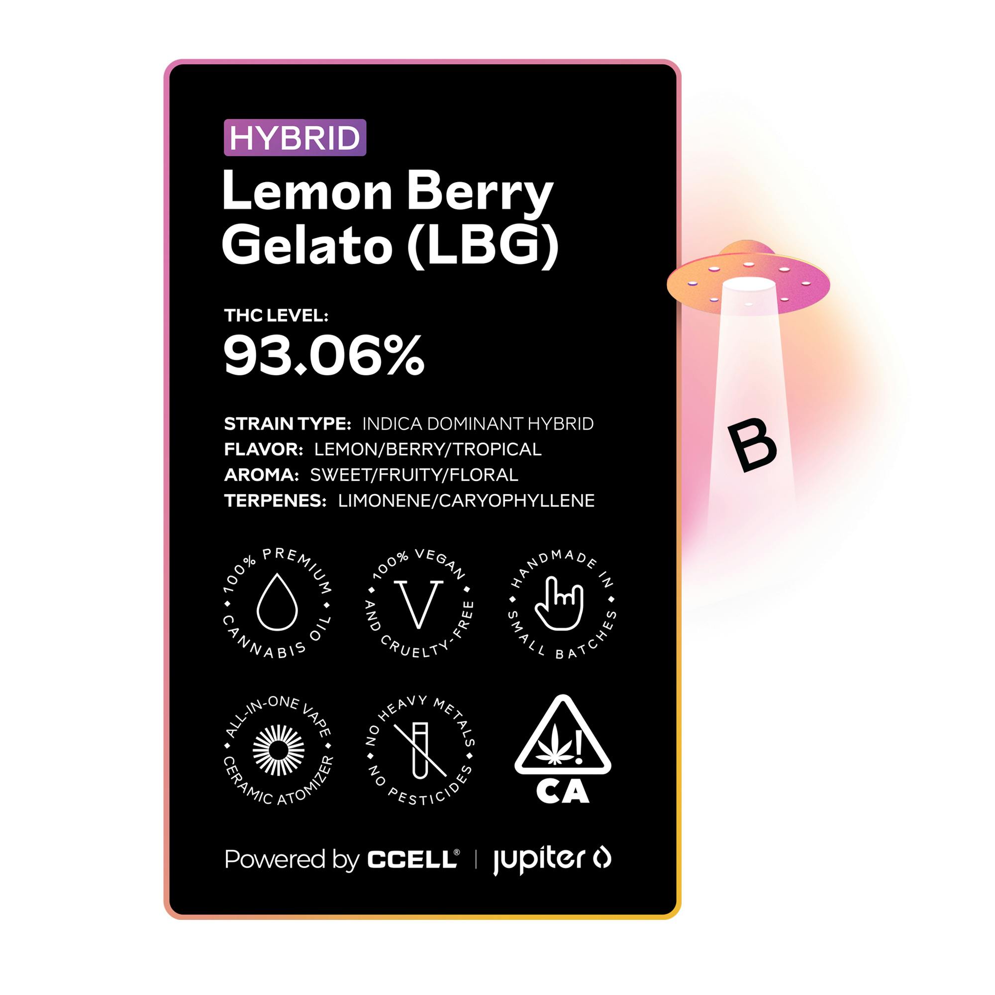 Lemon Berry Gelato (LBG) All-In-One Vape - image 1