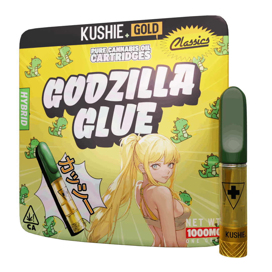 Godzilla Glue (Hybrid) - Kushie+ Gold 1G Vape Cartridge - image 1