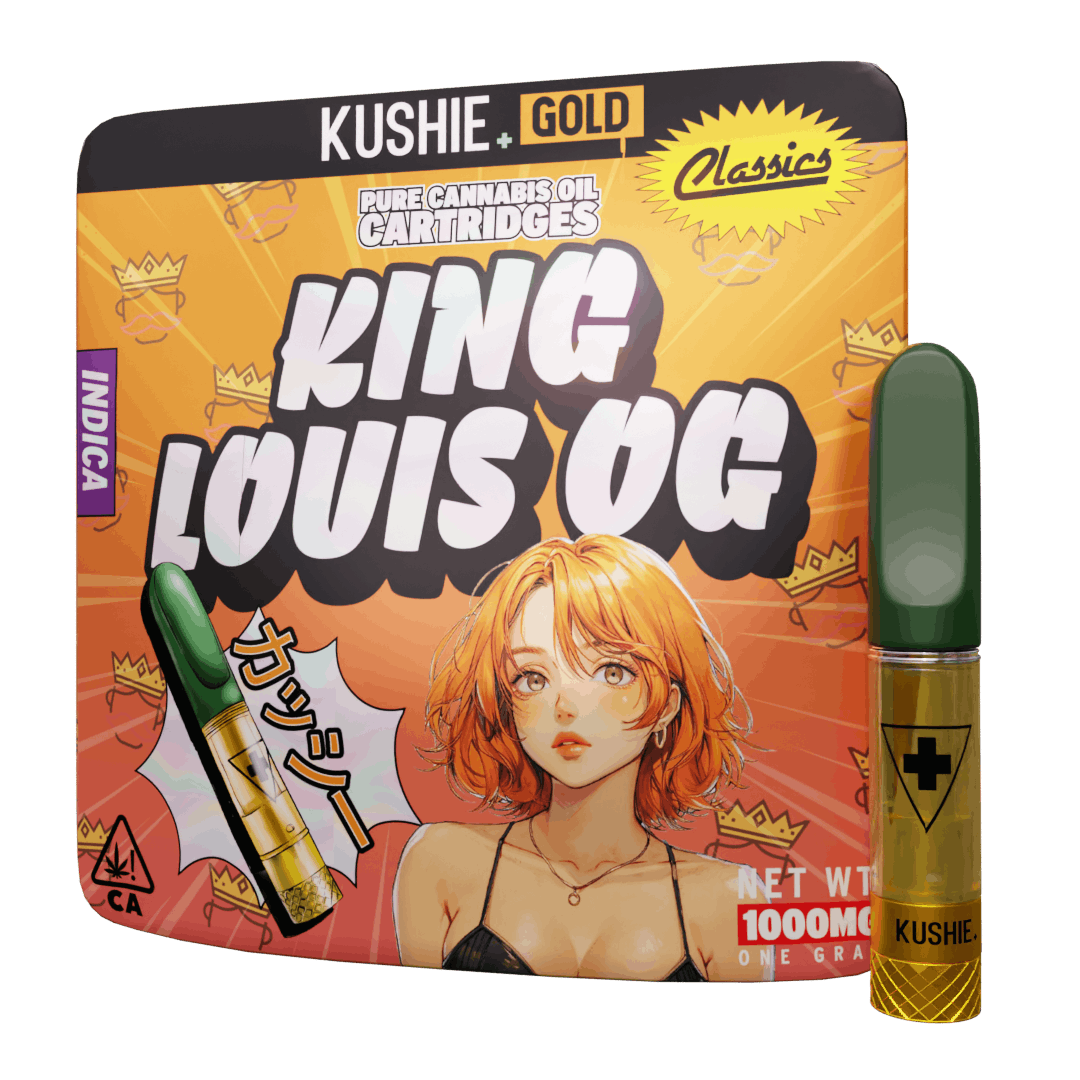 King Louis OG (Indica) - Kushie+ Gold 1G Vape Cartridge - image 1