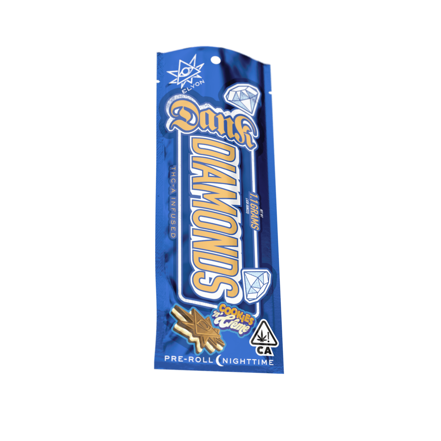 Cookies N Creme | Dank Diamonds Infused Pre-Roll | 1.1 Grams - image 1