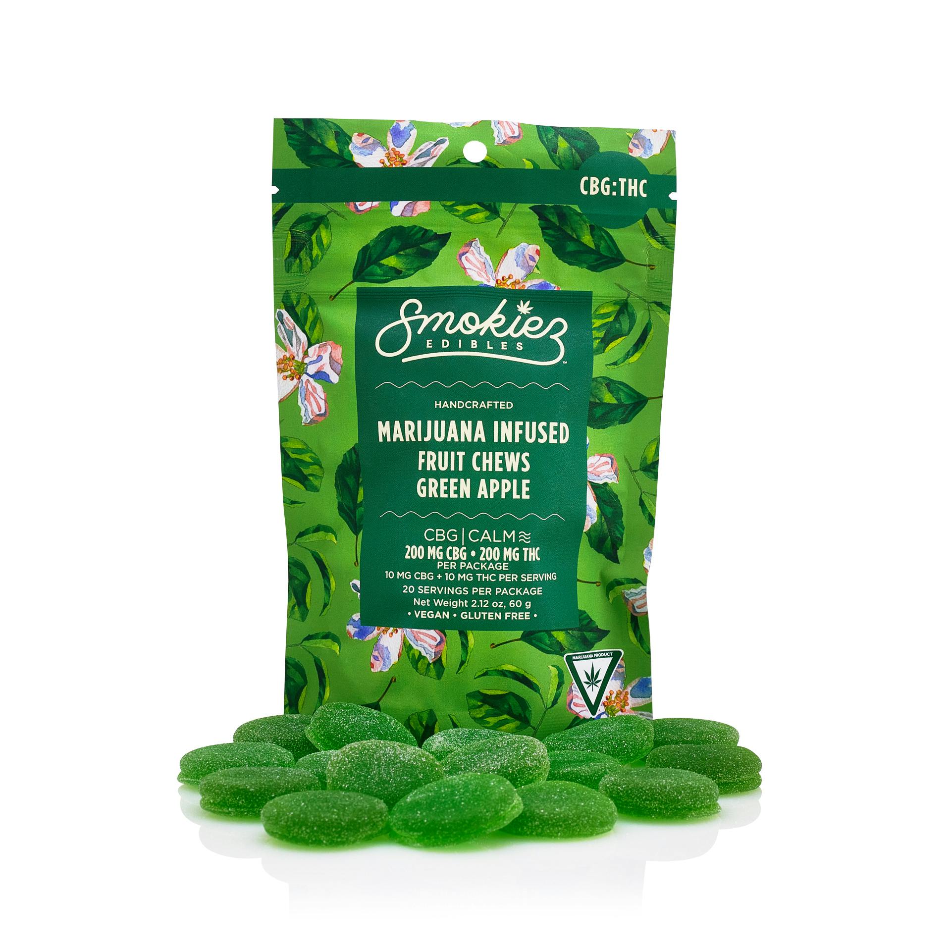 Green Apple 200mg CBG : 200mg THC Fruit Chews - MI - image 1